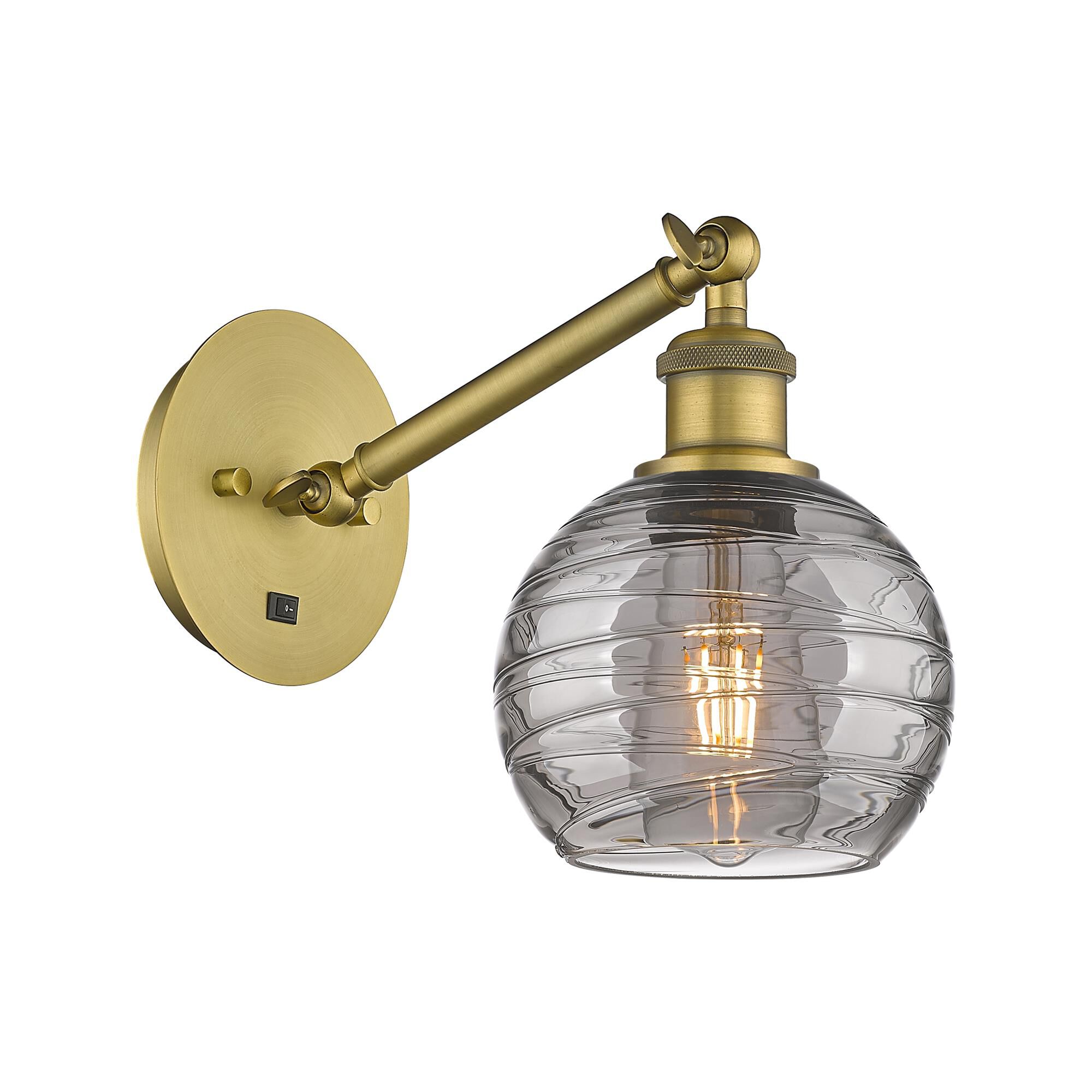 Bruno Marashlian Athens Deco Swirl 6 Inch Wall Swing Lamp by Innovations Lighting