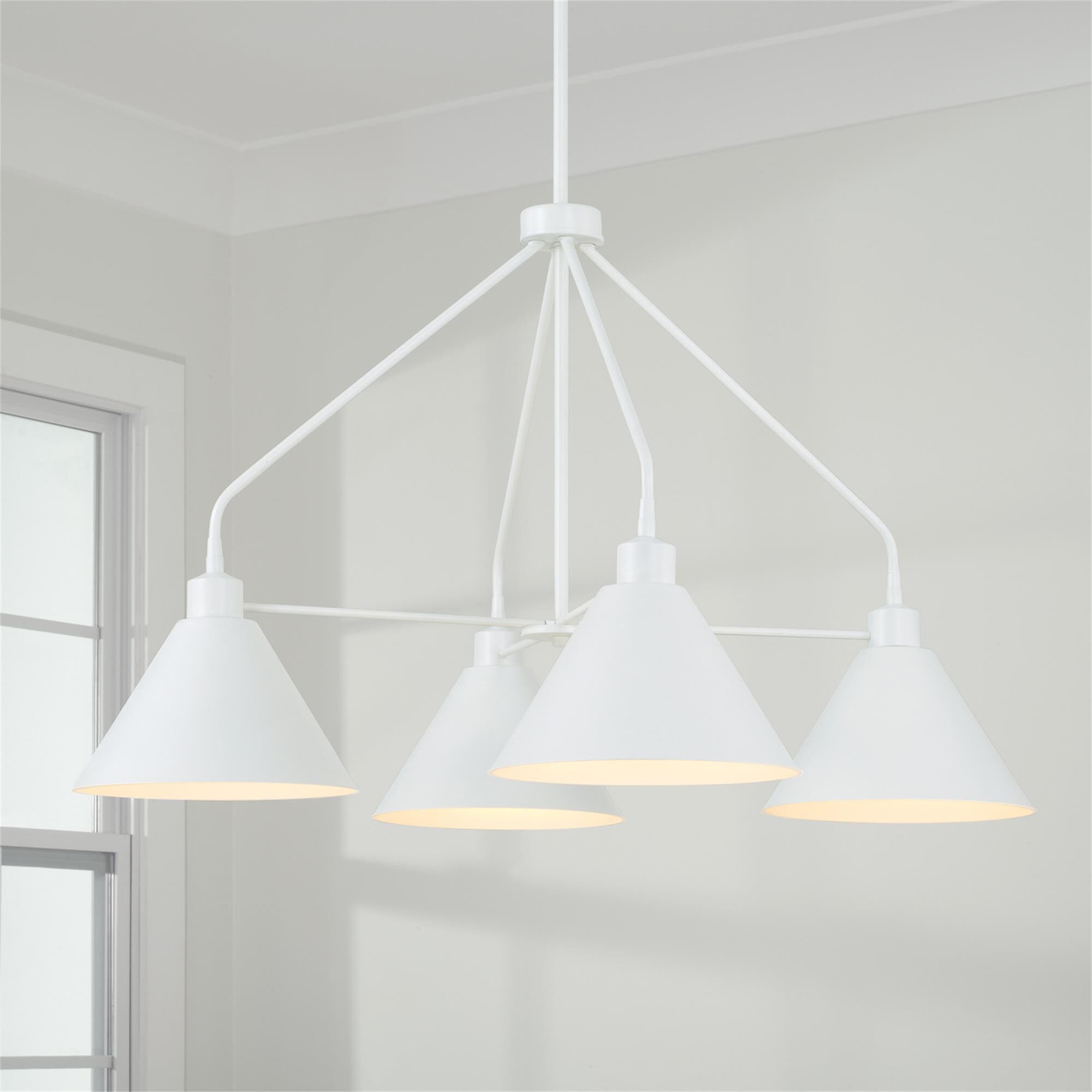 Shown in Matte White finish and Matte White Metal s shade