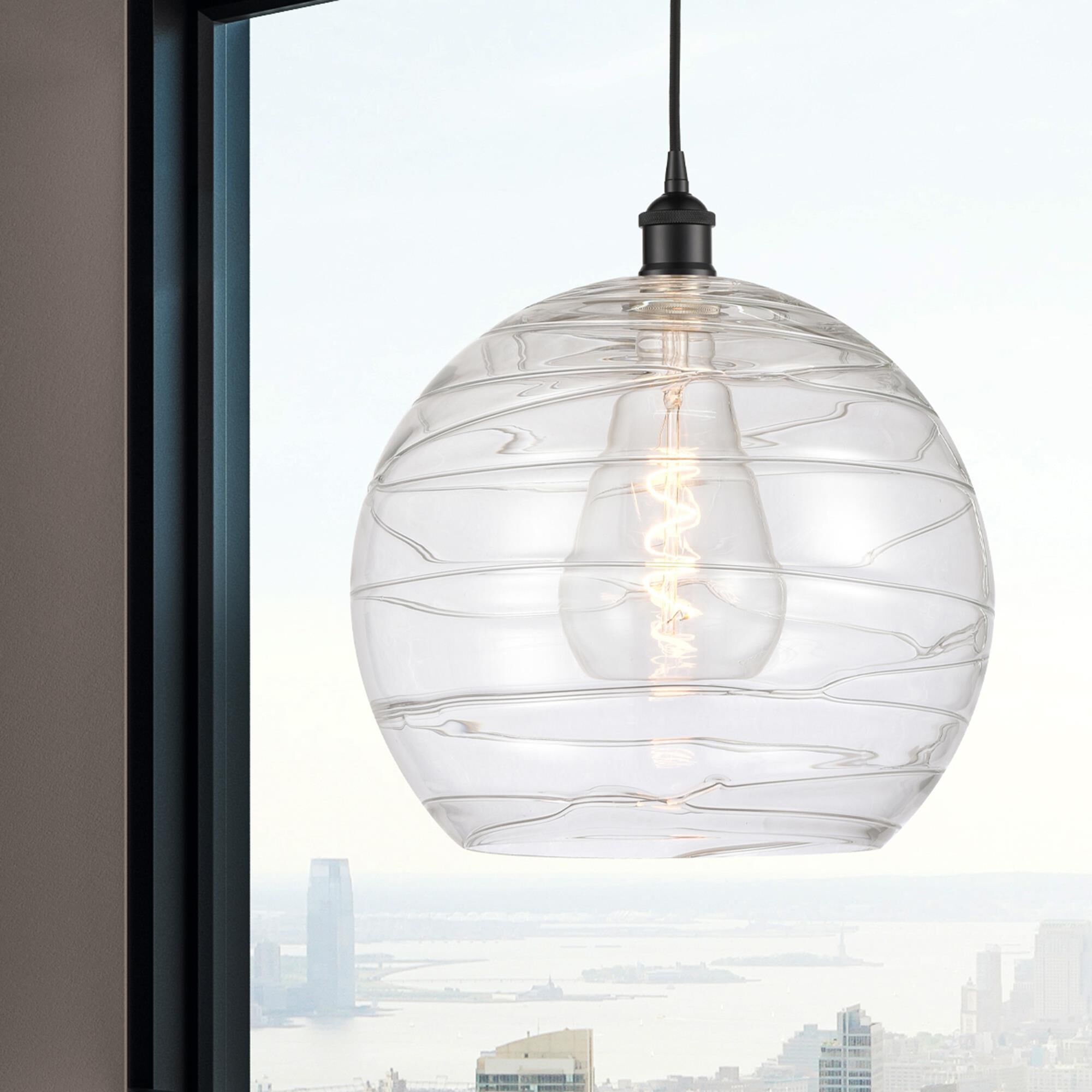 Shown in Matte Black finish and Clear Athens Deco Swirl 8