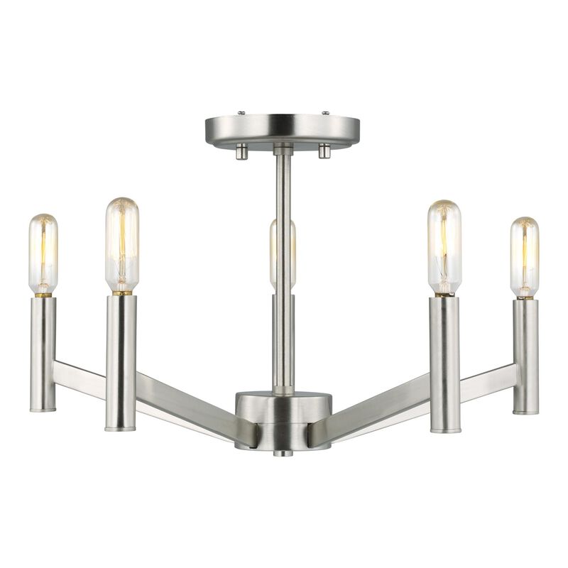 Sean Lavin Vector 18 Inch 5 Light Semi Flush Mount by Visual Comfort Studio Collection