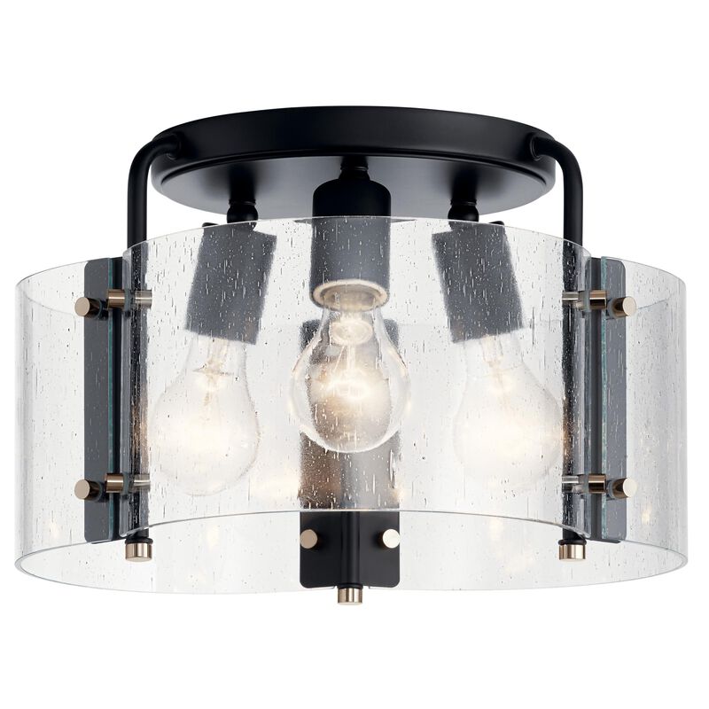 Thoreau 14 Inch 3 Light Semi Flush Mount by Kichler Lighting