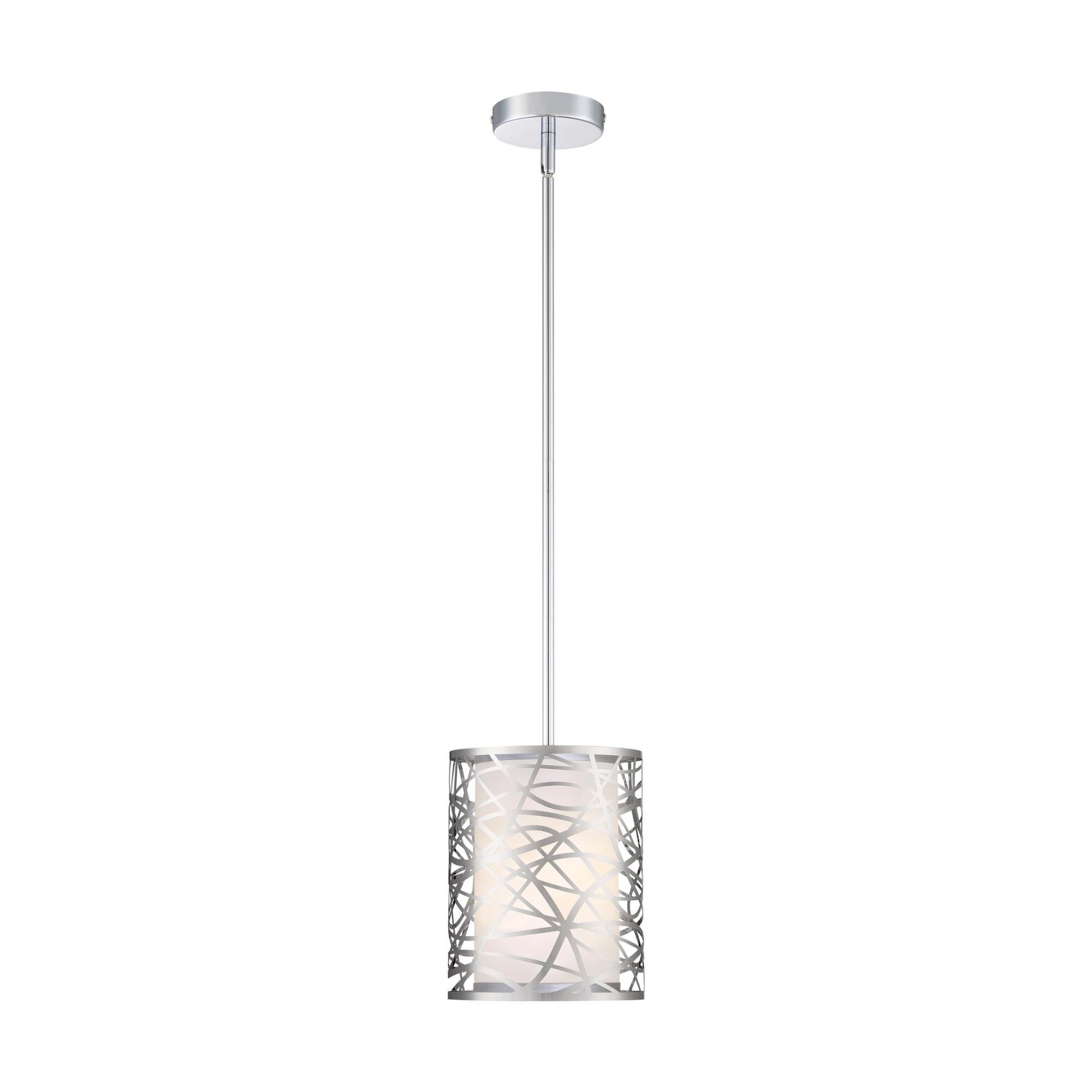 Shown in Polished Chrome finish and Organza-Chrome Etched shade