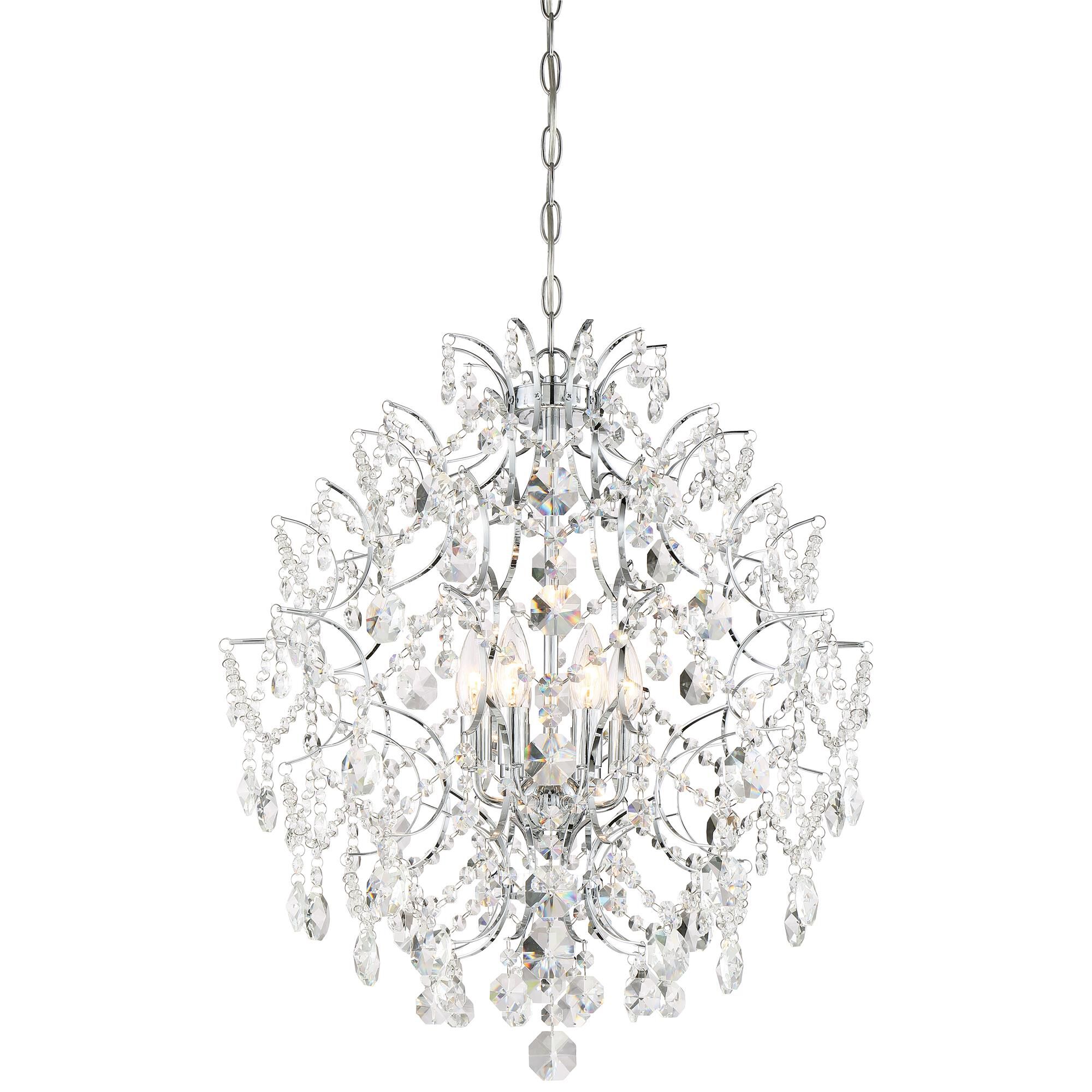 Shown in Chrome finish and Clear Crystal Strings M glass and Crystal shade