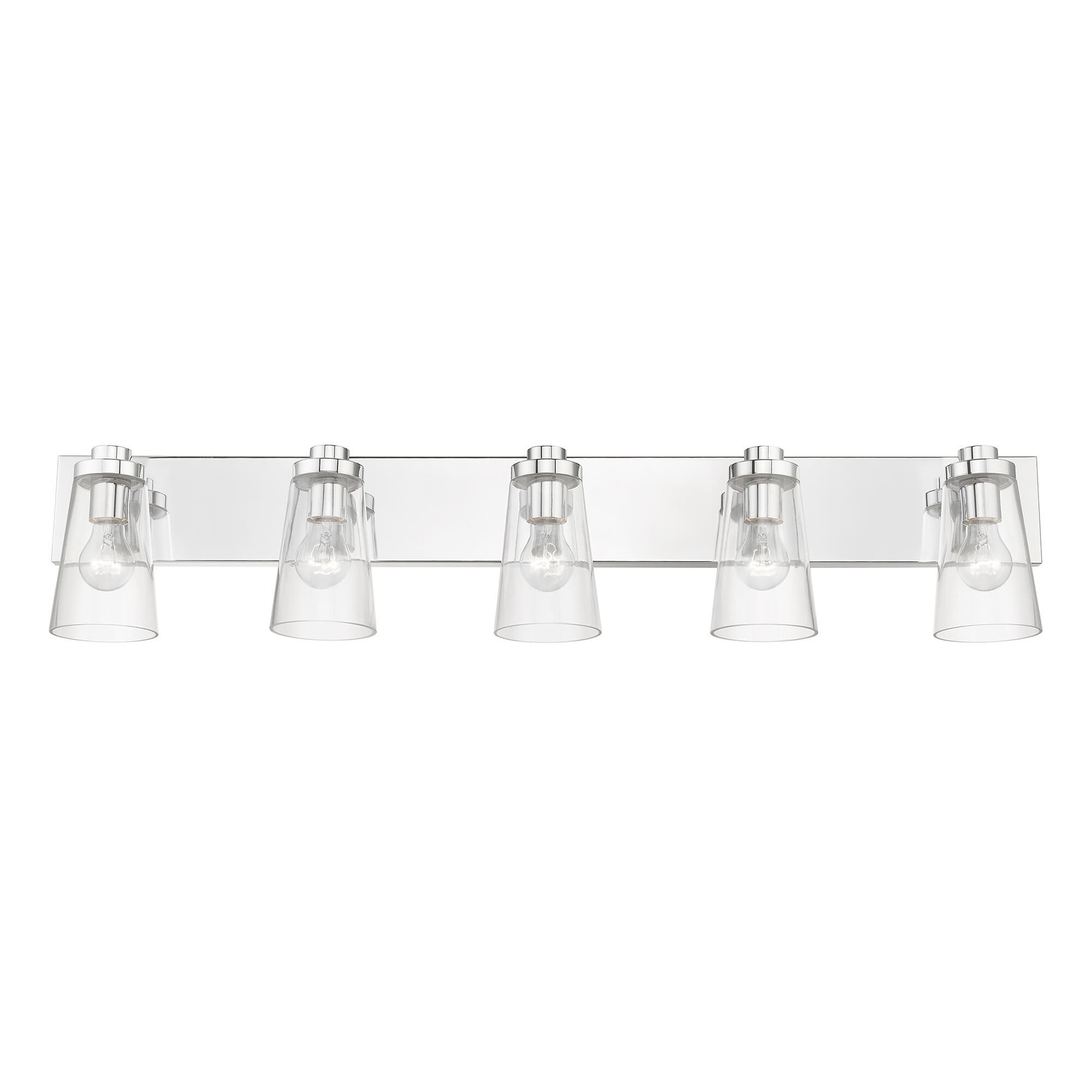 Shown in Polished Chrome finish and Clear glass
