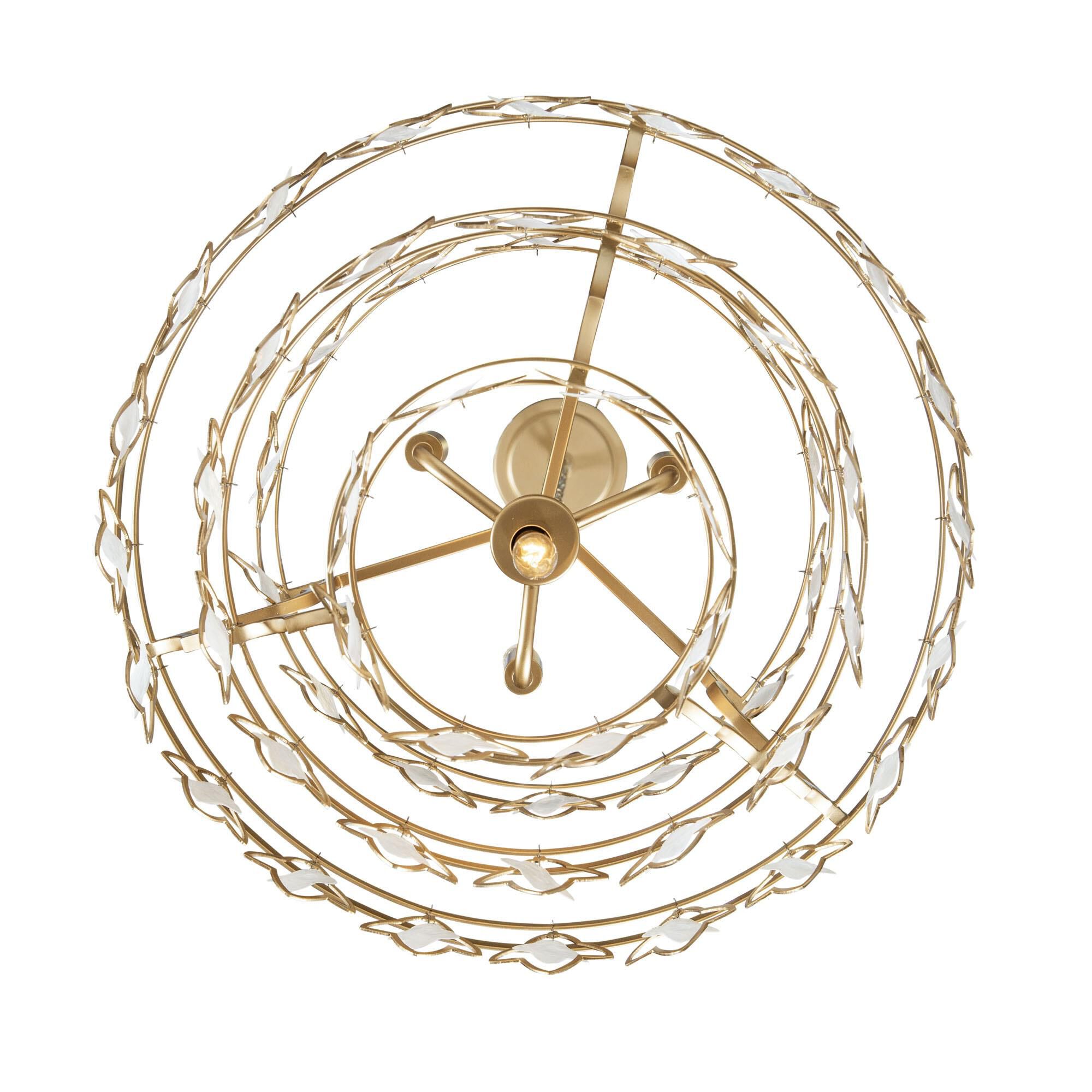 Shown in French Gold finish and White Capiz shade
