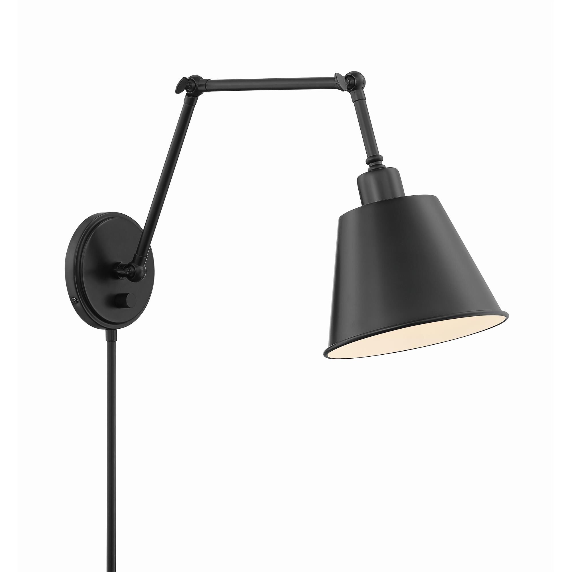 Shown in Matte Black finish and Steel glass and Matte Black shade