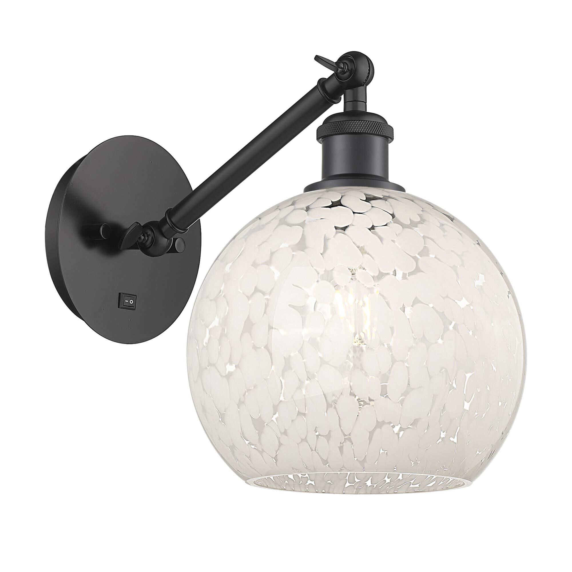 Bruno Marashlian White Mouchette 8 Inch Wall Swing Lamp by Innovations Lighting