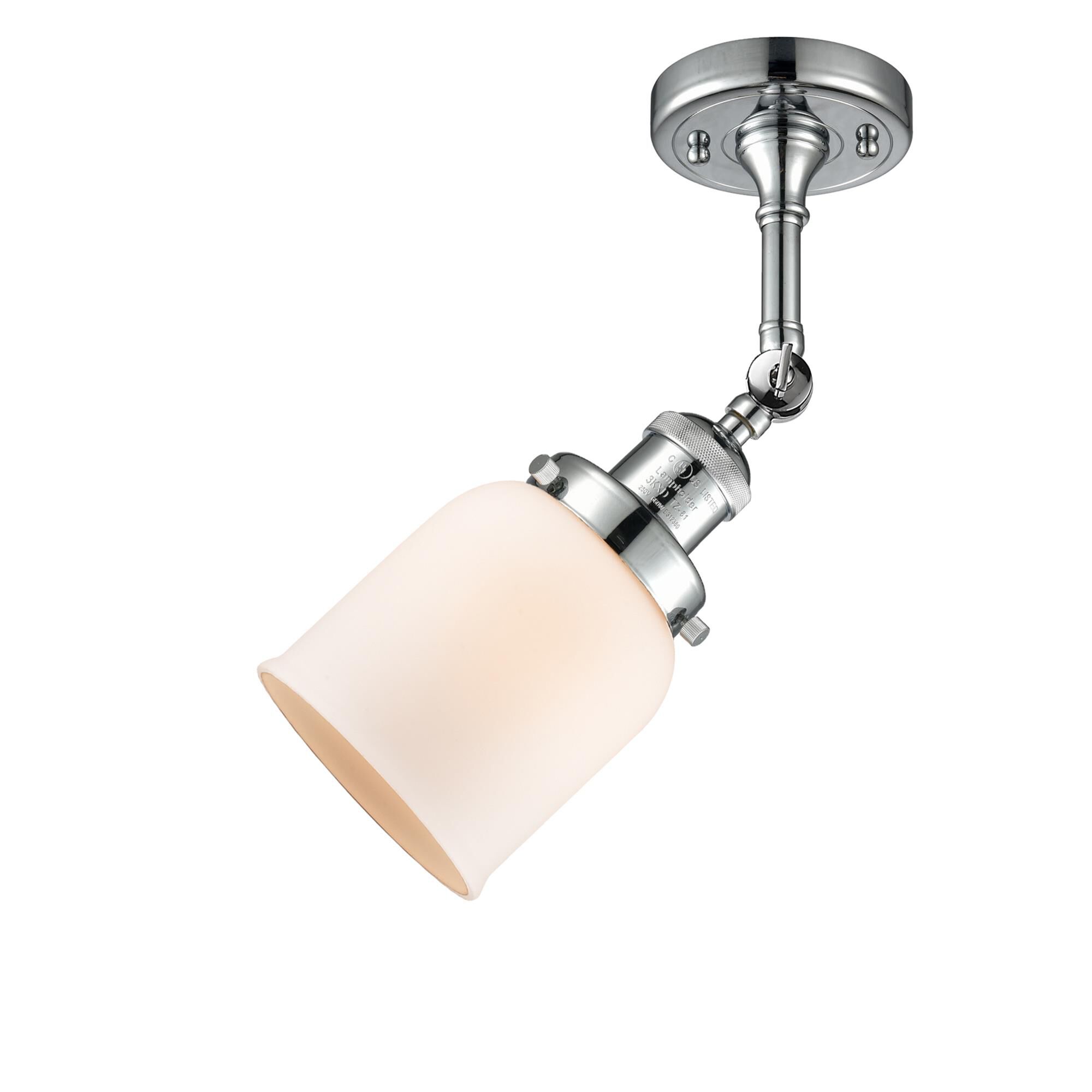 Shown in Polished Chrome finish and Matte White Cased glass