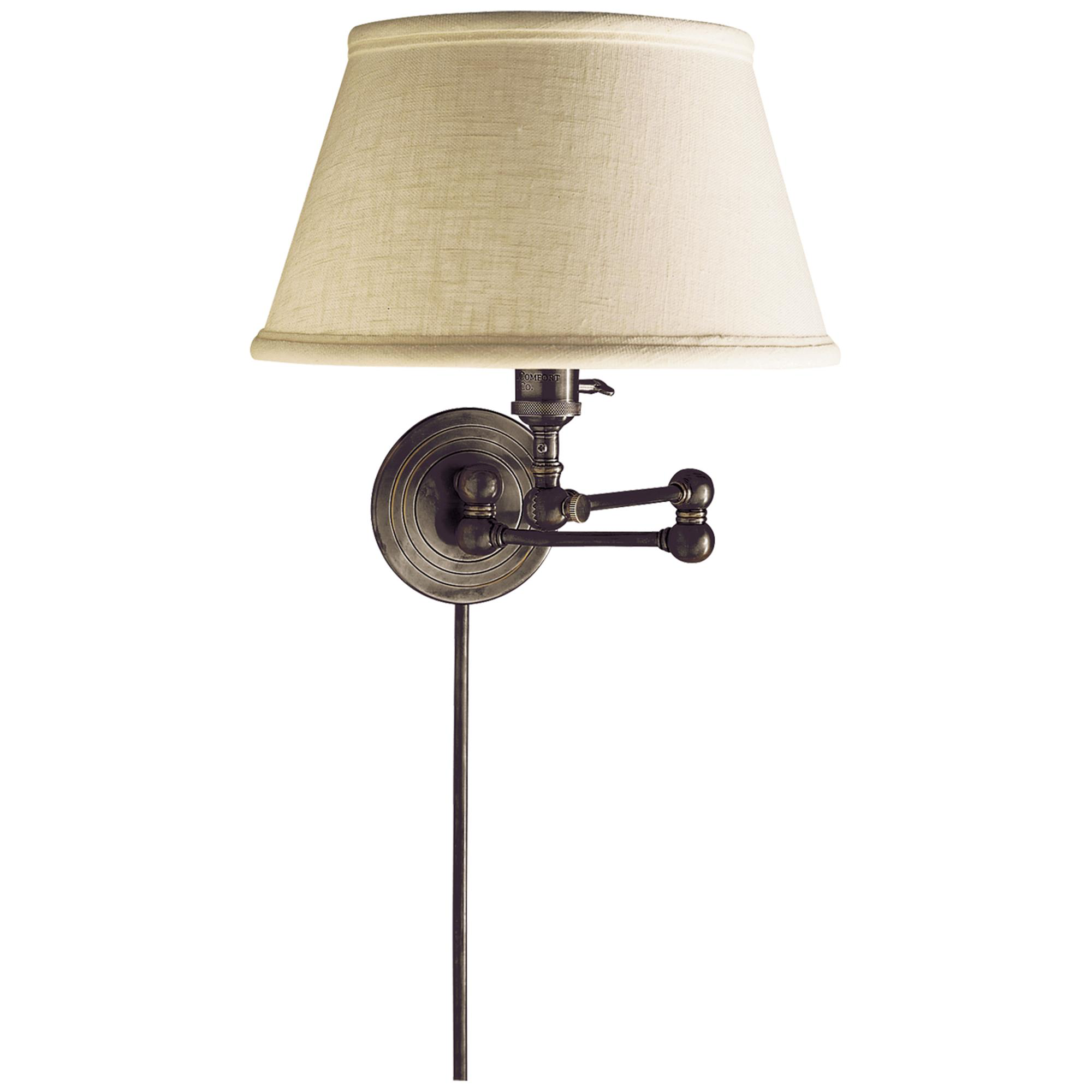 Shown in Bronze finish and Linen shade