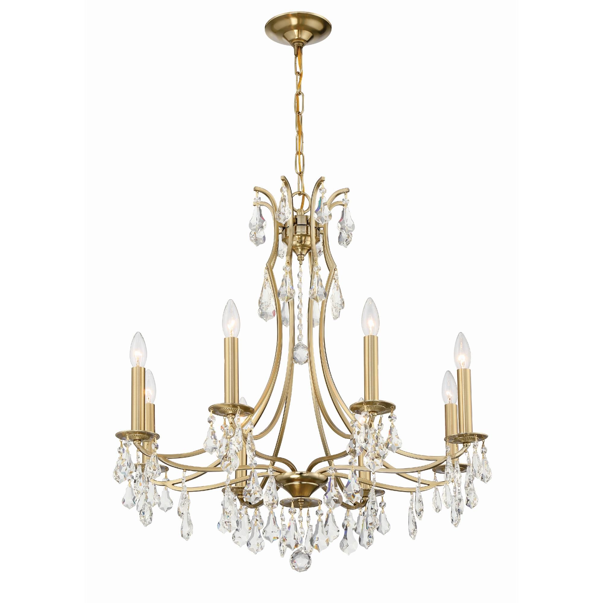 Shown in Vibrant Gold finish and Hand Cut crystal