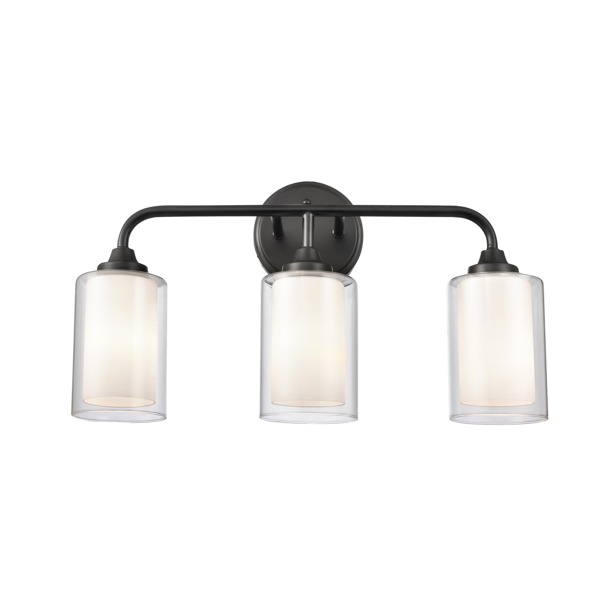 Shown in Matte Black, White & Clear finish and White & Clear glass and White & Clear Glass shade