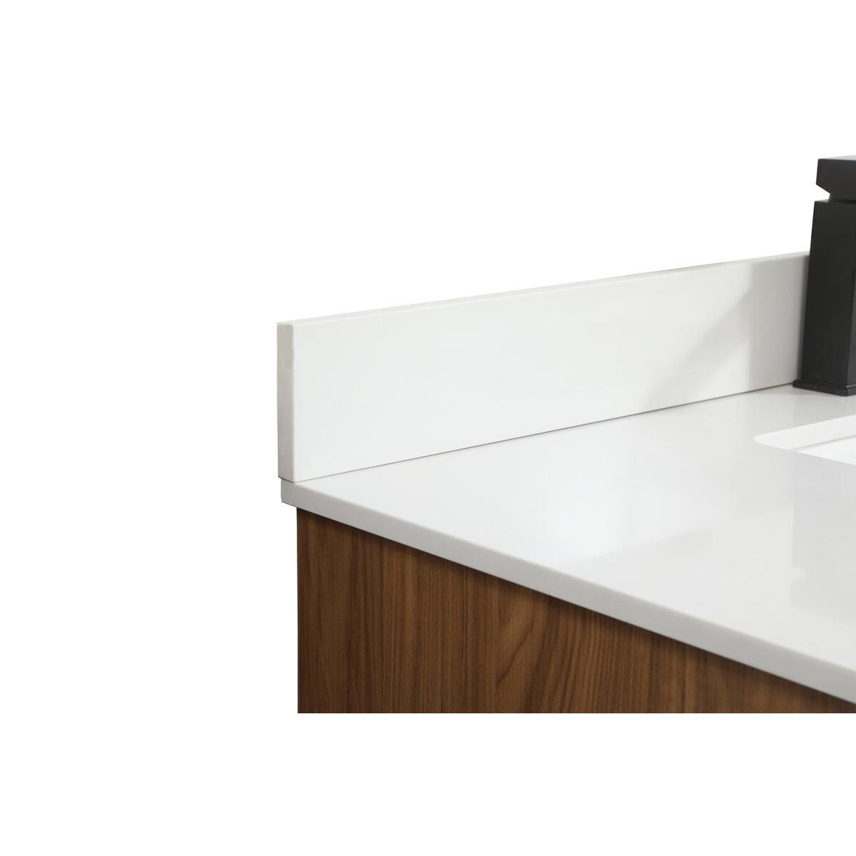 Shown in Walnut Brown finish and With Backsplash accent