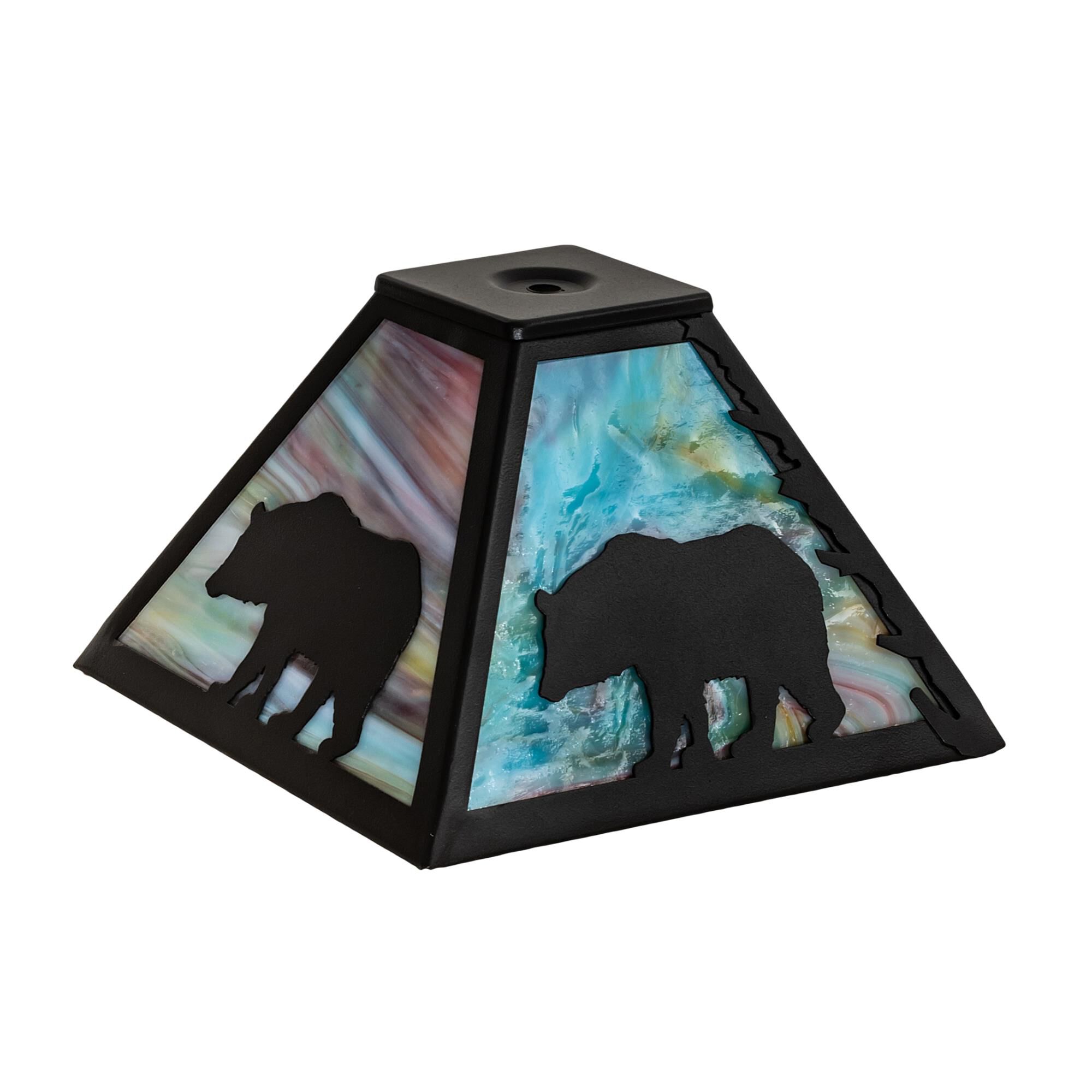 Shown with Amber /Acrylic;Black Metal Finish glass