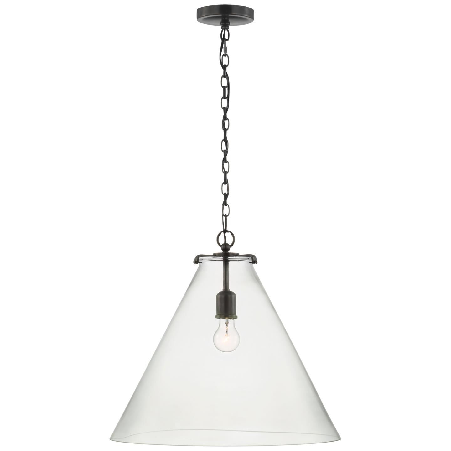 Shown in Bronze finish and Clear glass