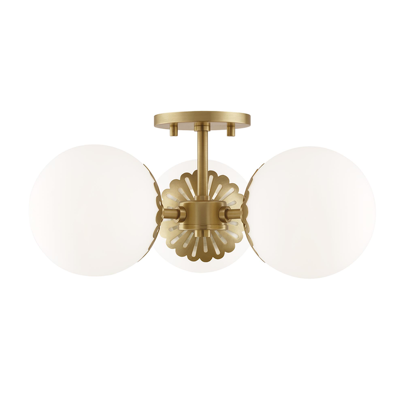 Paige 16 Inch 3 Light Semi Flush Mount by Mitzi
