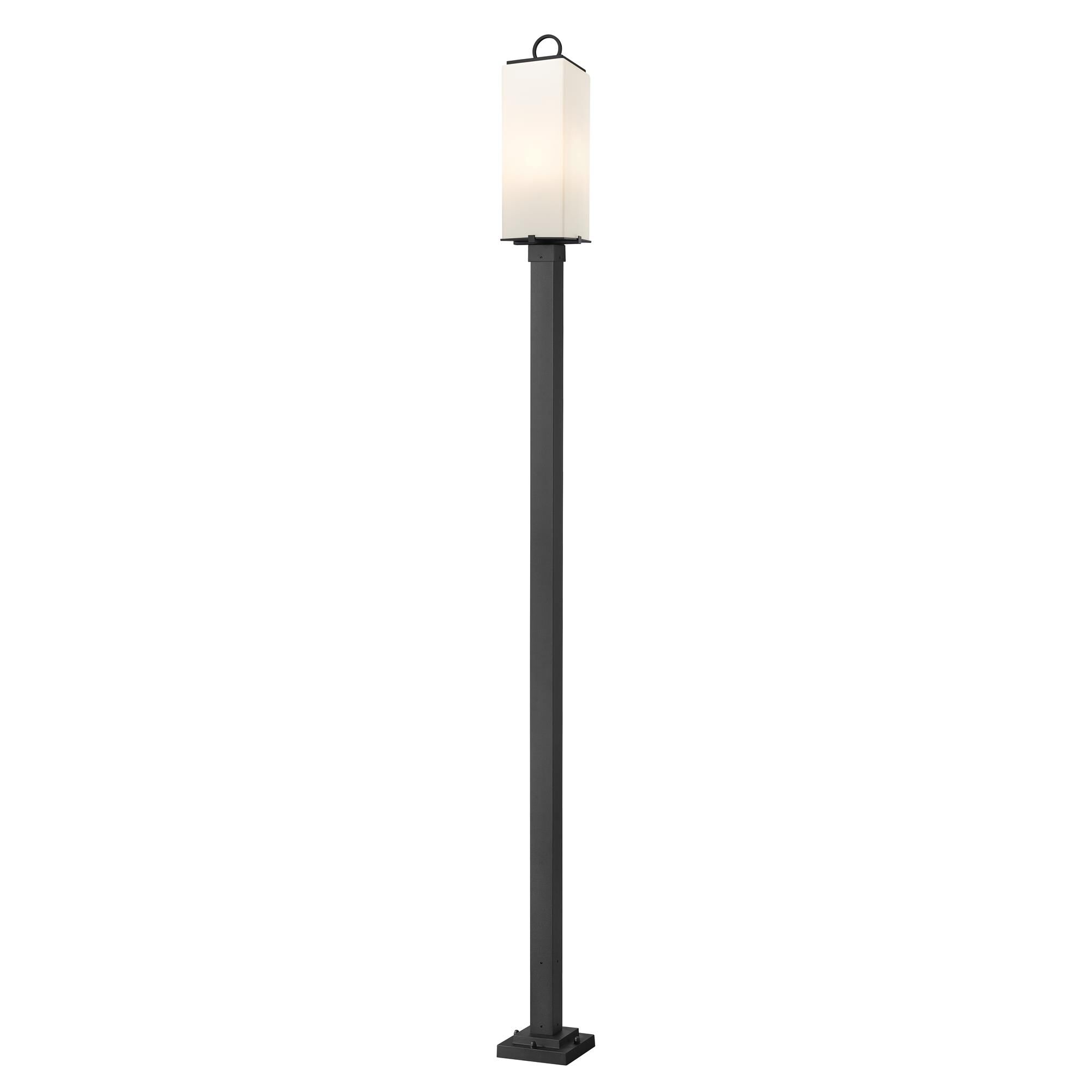Shown in Black finish and Glass shade
