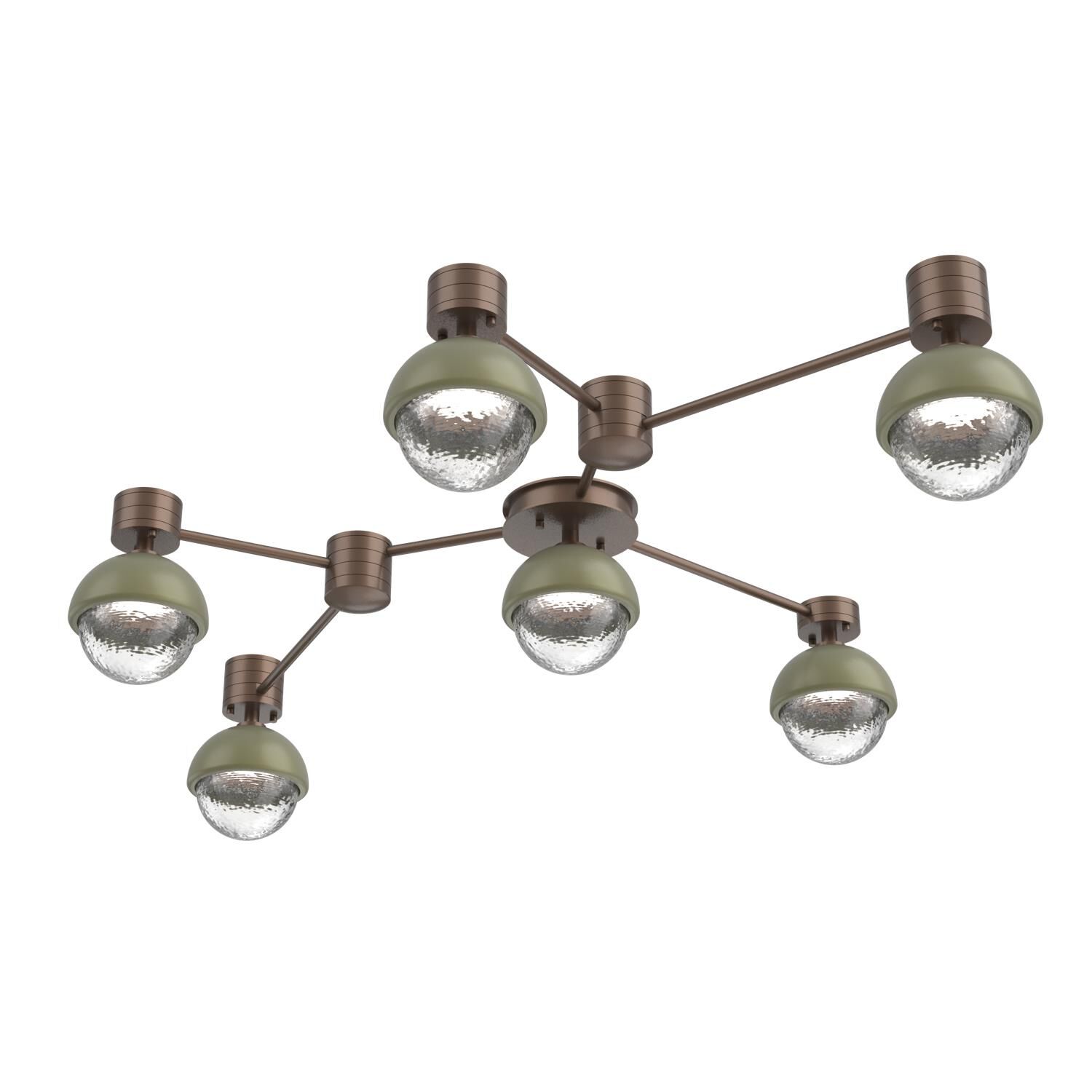 Shown in Burnished Bronze finish and Clear glass and Sage Green accent