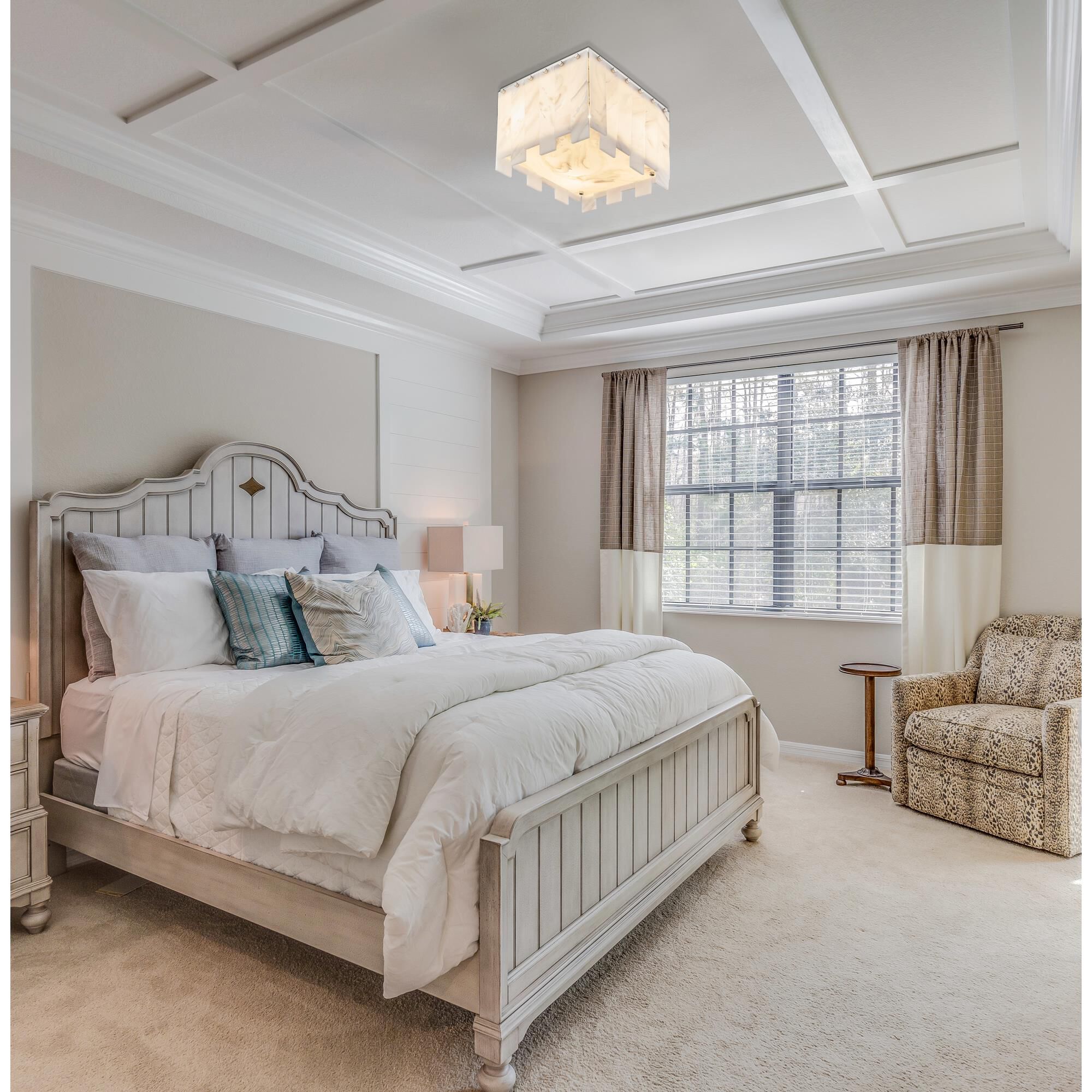 Shown in Polished Nickel finish and Alabaster Resin shade