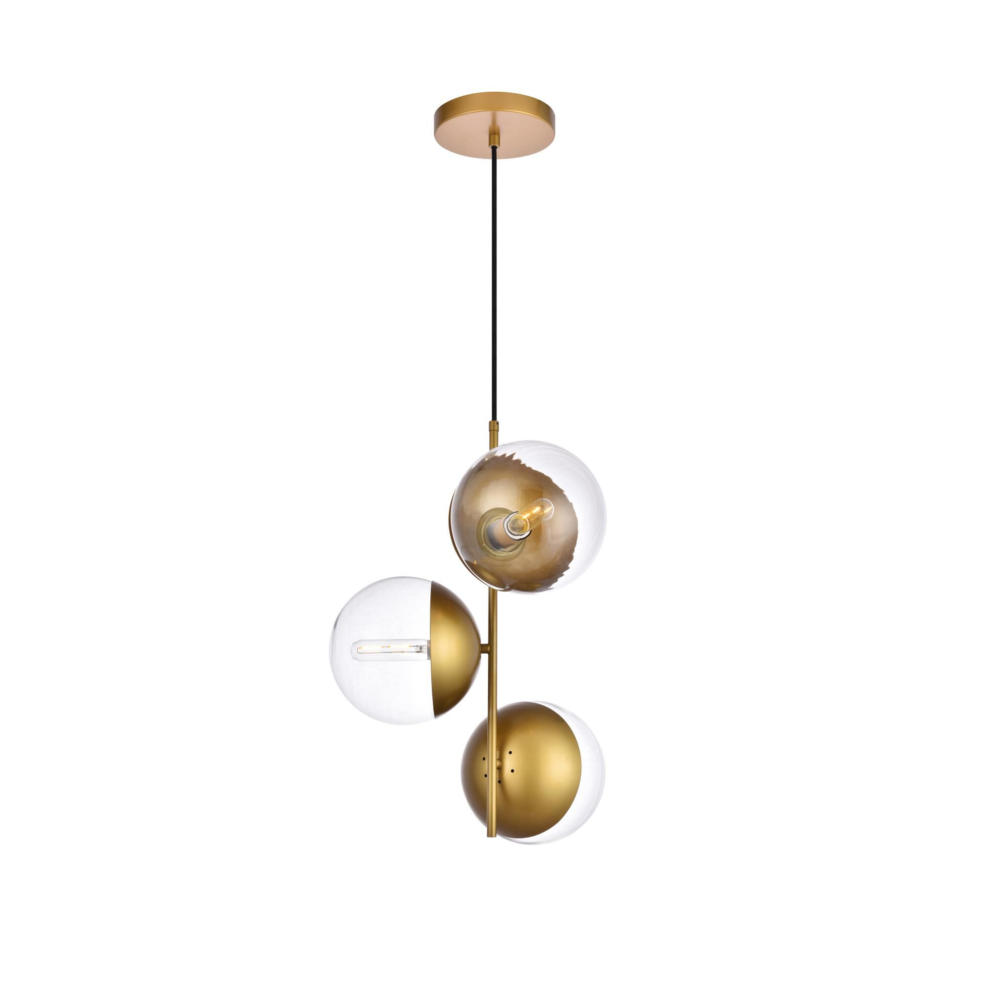 Eclipse 17 Inch 3 Light Multi Light Pendant by Elegant Lighting