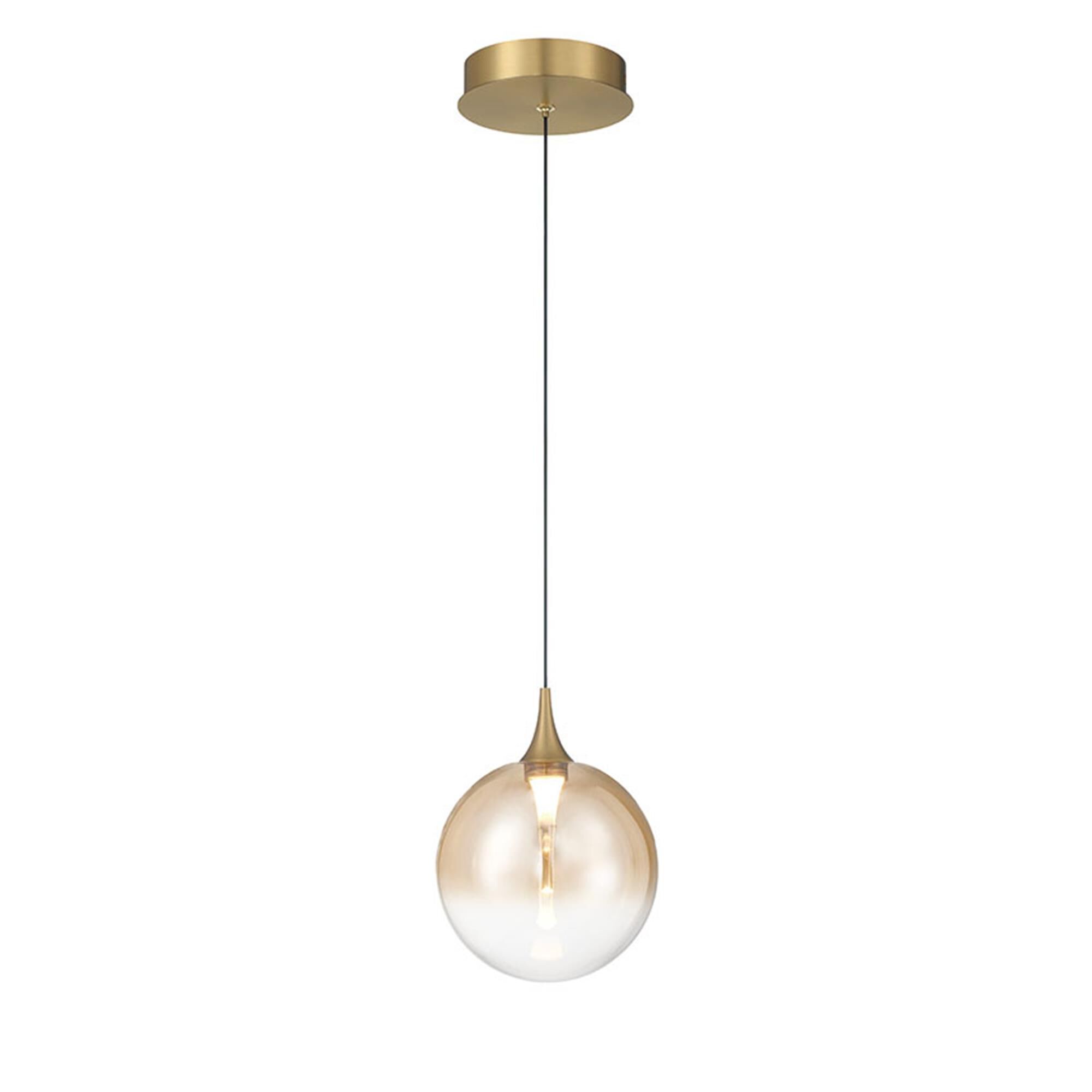 Shown in Gold finish and Amber glass