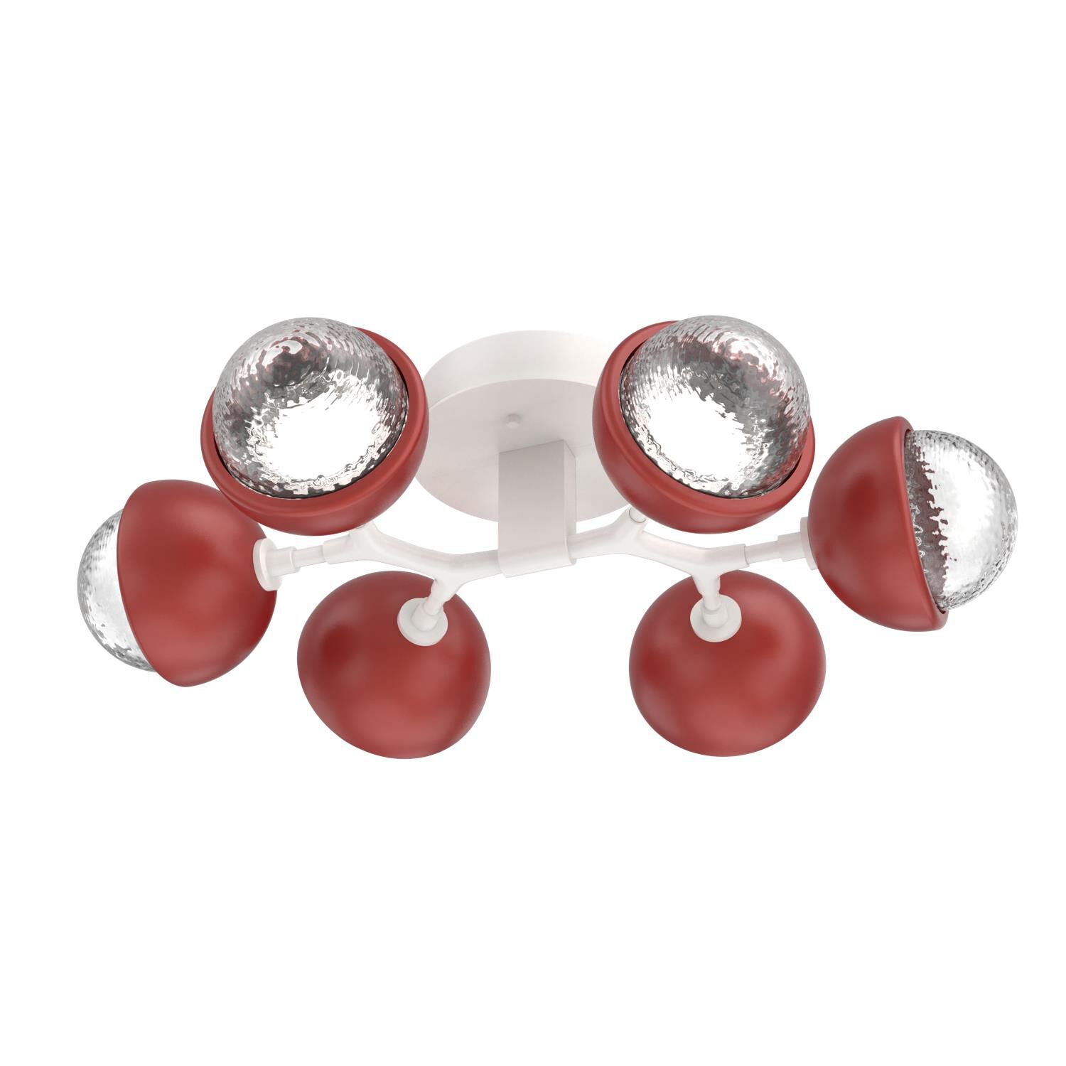 Shown in Salt White finish and Clear glass and Cinnamon Red accent