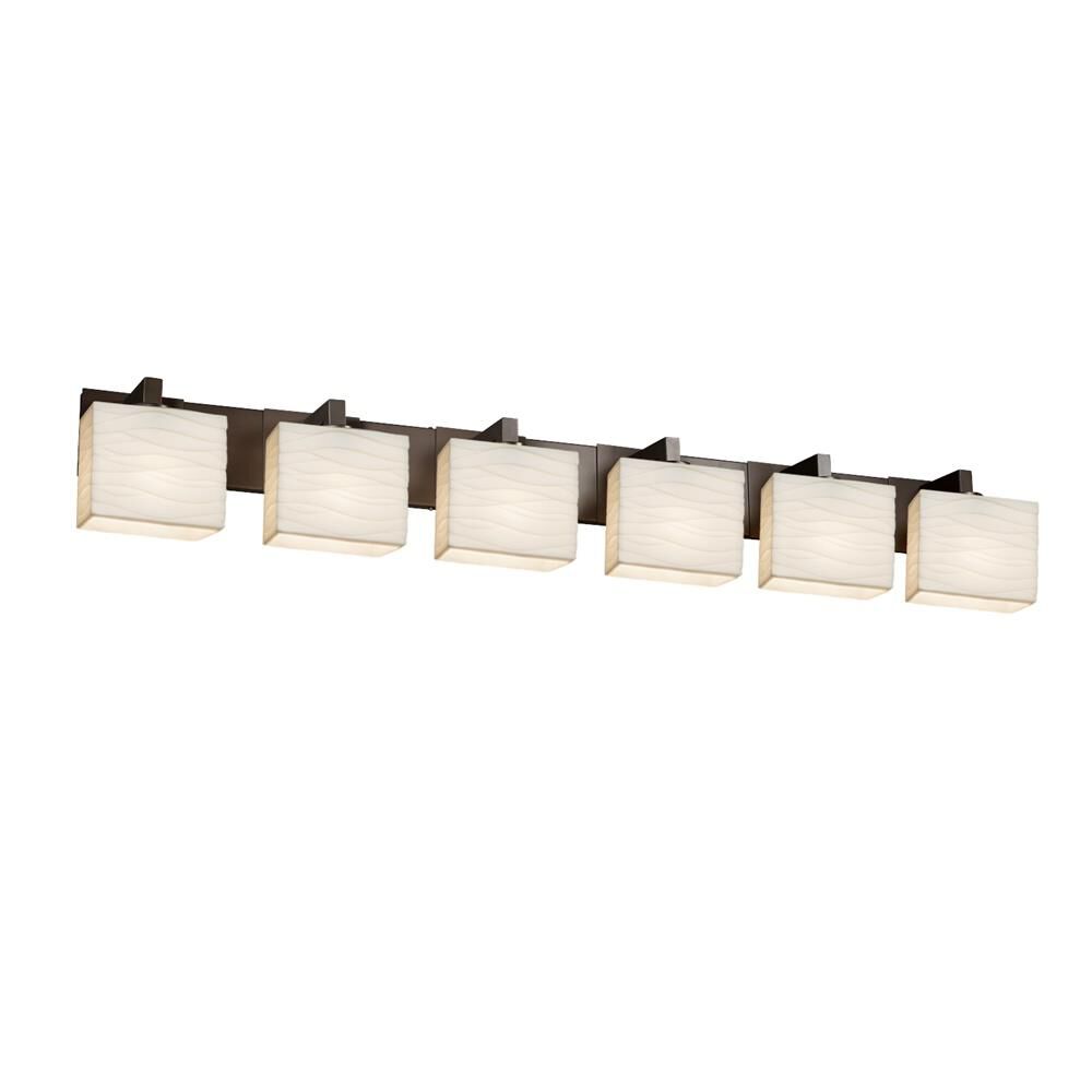 Porcelina 55 Inch 6 Light Bath Vanity Light by Justice Design Group