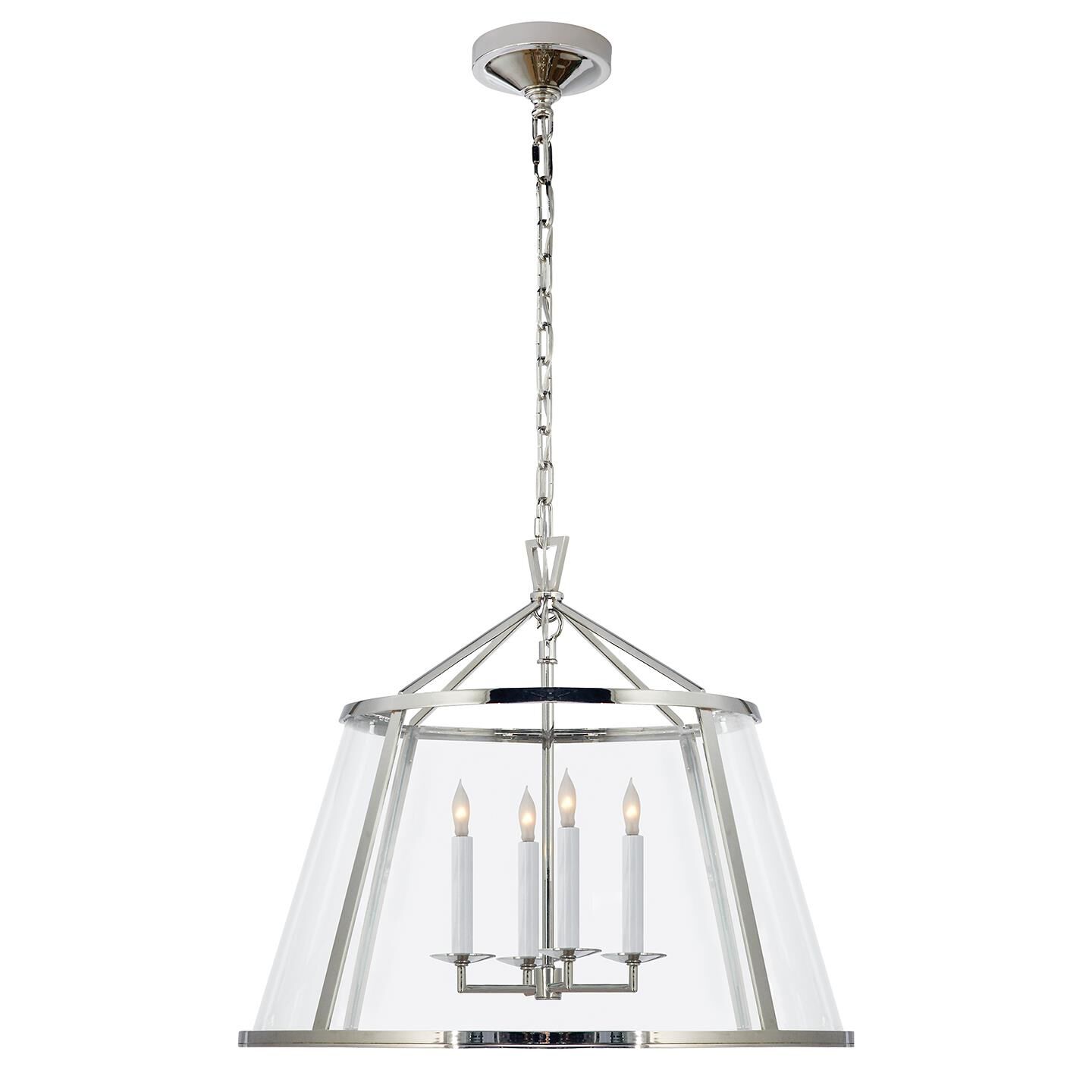 Shown in Polished Nickel finish and Clear glass