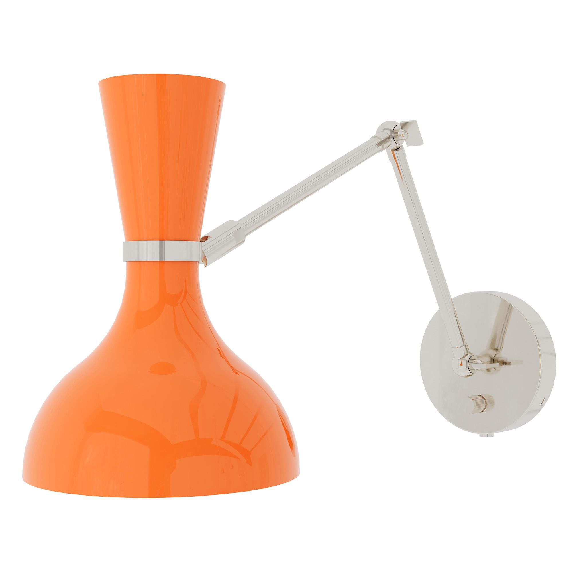 Shown in Polished Nickel finish and Pumpkin shade