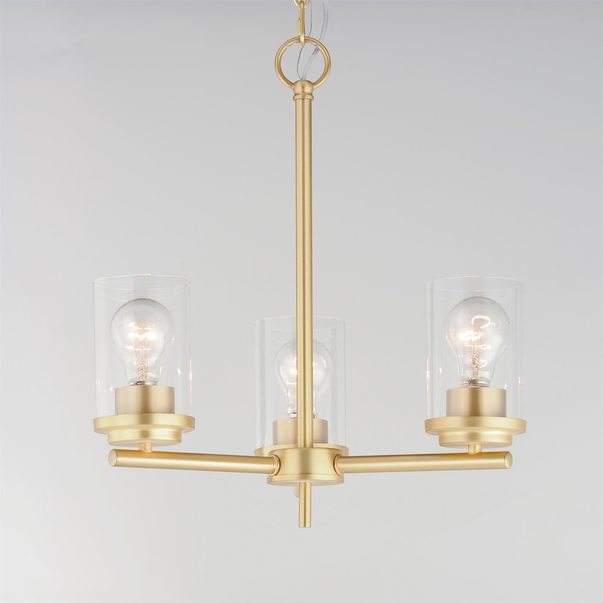 Shown in Satin Brass finish and Clear glass