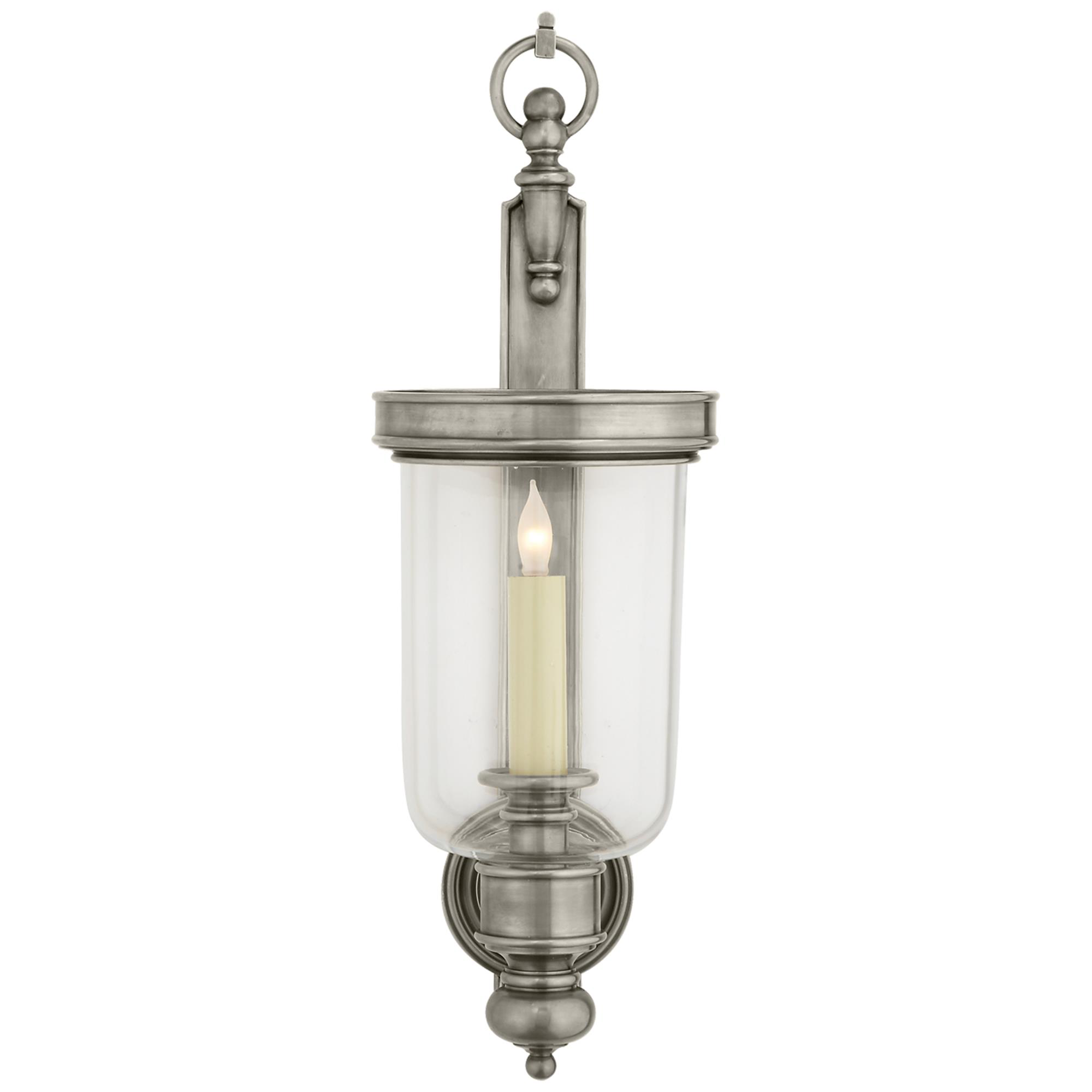 Shown in Antique Nickel finish and Clear glass