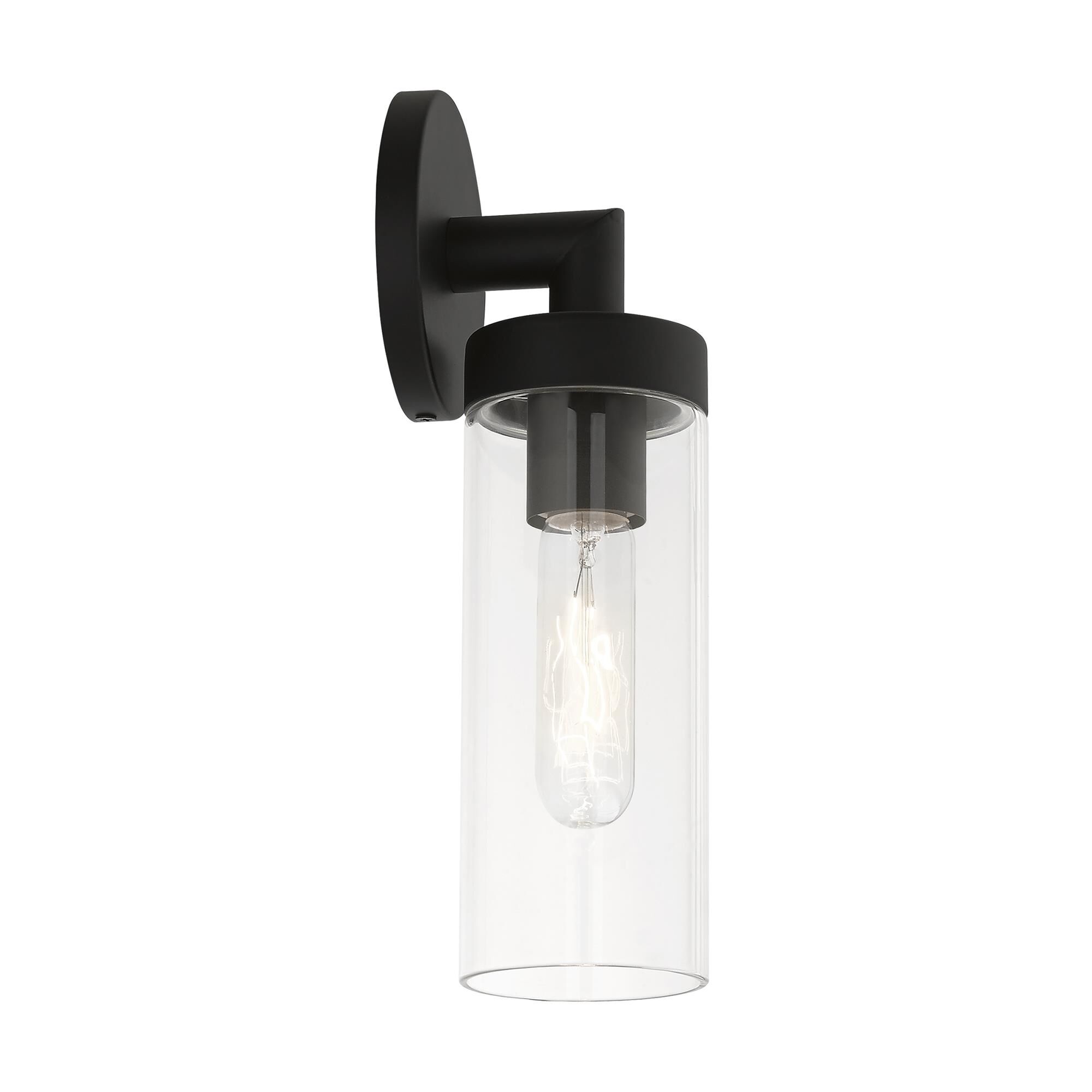 Shown in Black finish and Clear glass