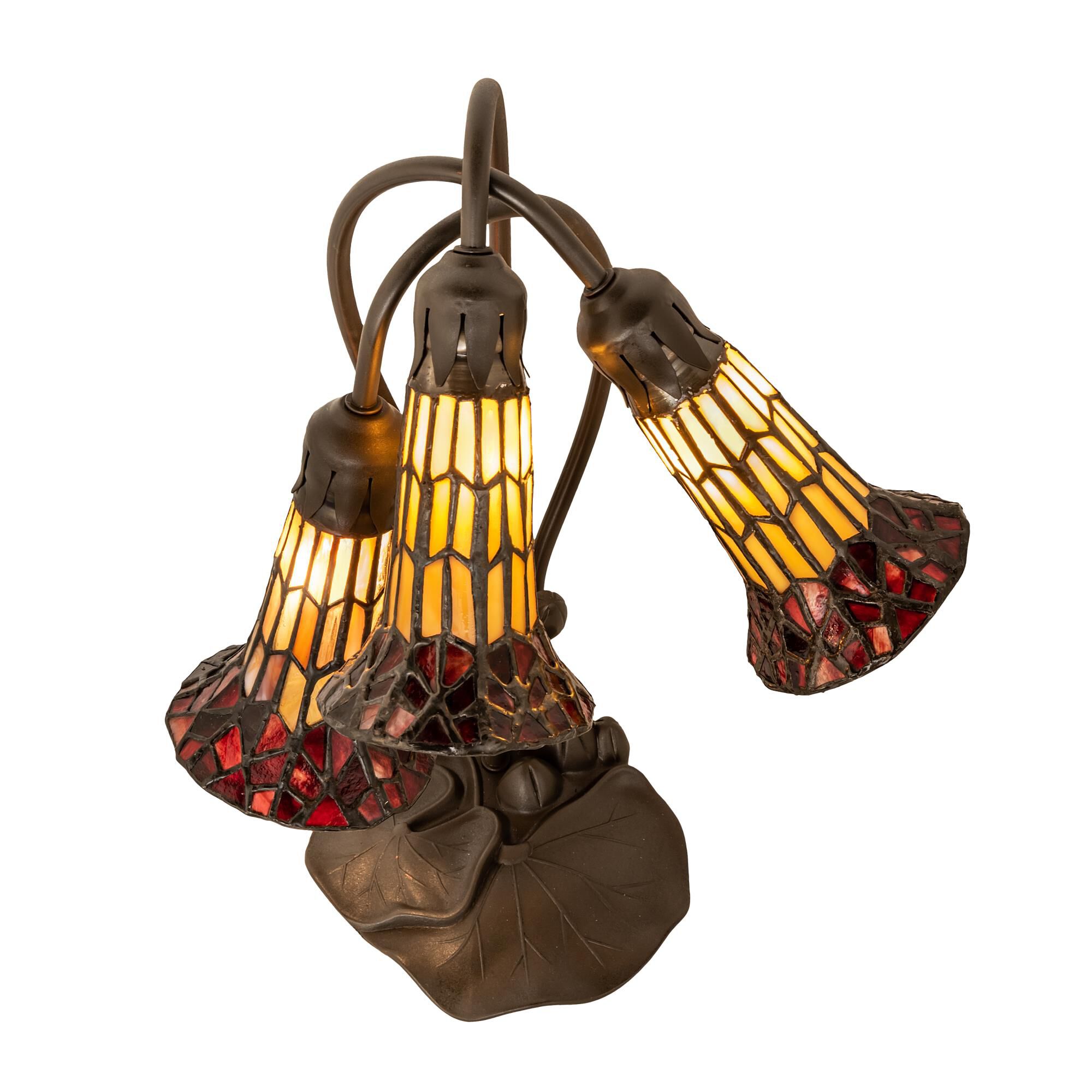 Stained Glass Pond Lily 16 Inch Accent Lamp by Meyda Lighting