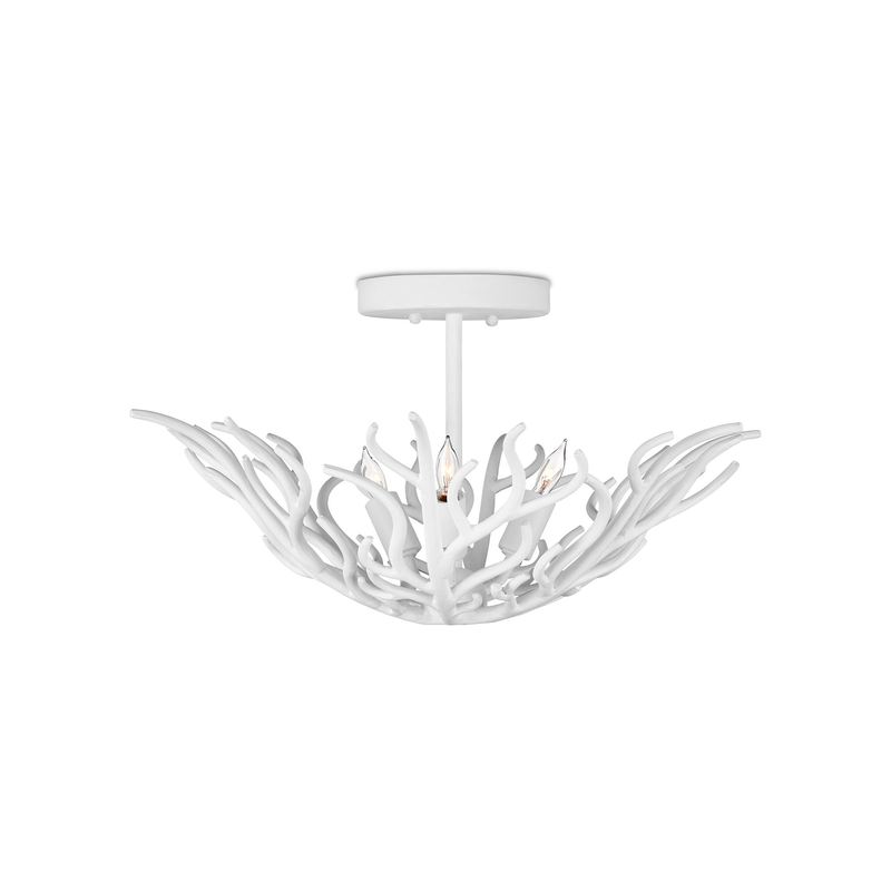 Snowfall 22 Inch 3 Light Semi Flush Mount by Currey & Company