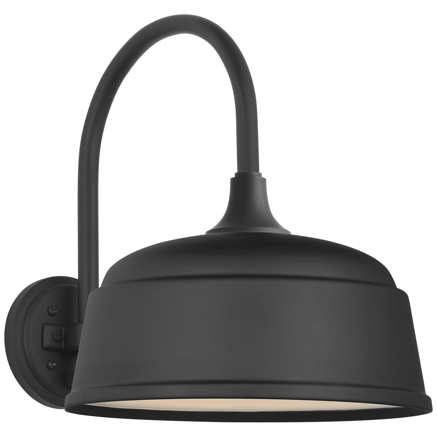 Shown in Matte Black finish and Matte Black Rockhouse shade