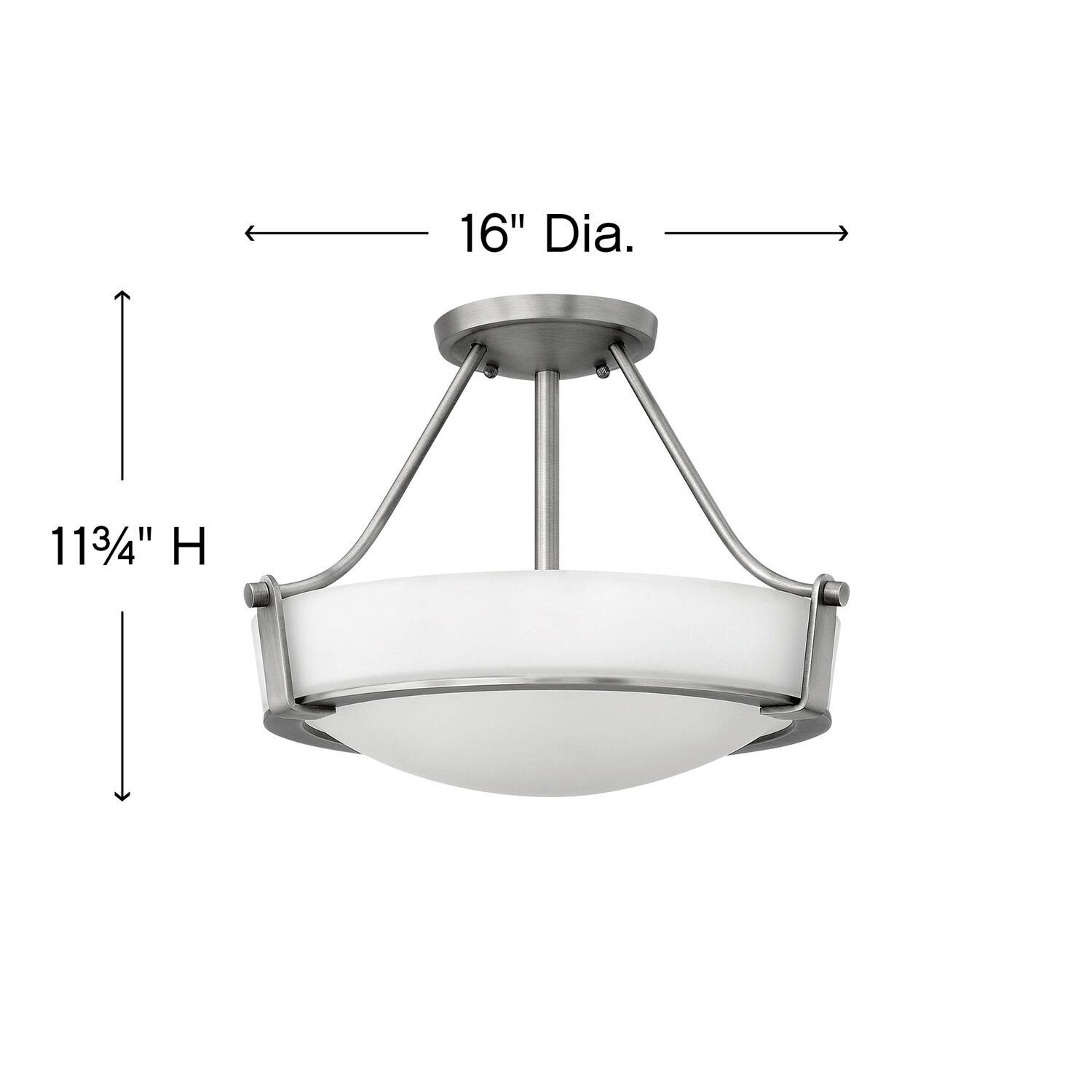 Hathaway 16 Inch 3 Light Semi Flush Mount by Hinkley Lighting