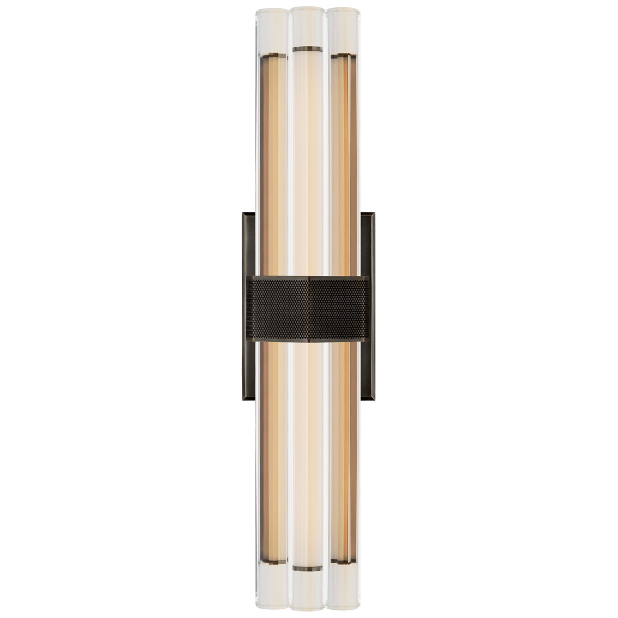 Shown in Bronze finish and Crystal glass and Crystal shade