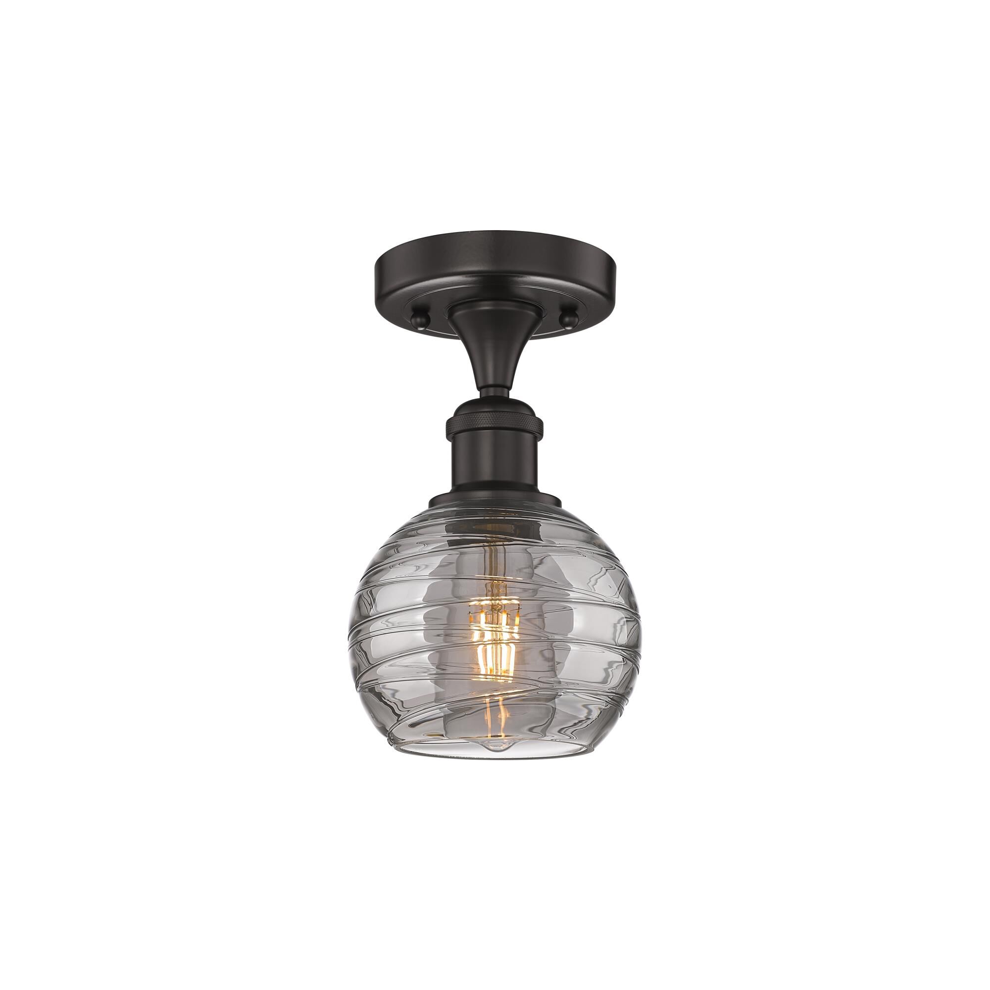 Bruno Marashlian Athens Deco Swirl 6 Inch 1 Light Semi Flush Mount by Innovations Lighting