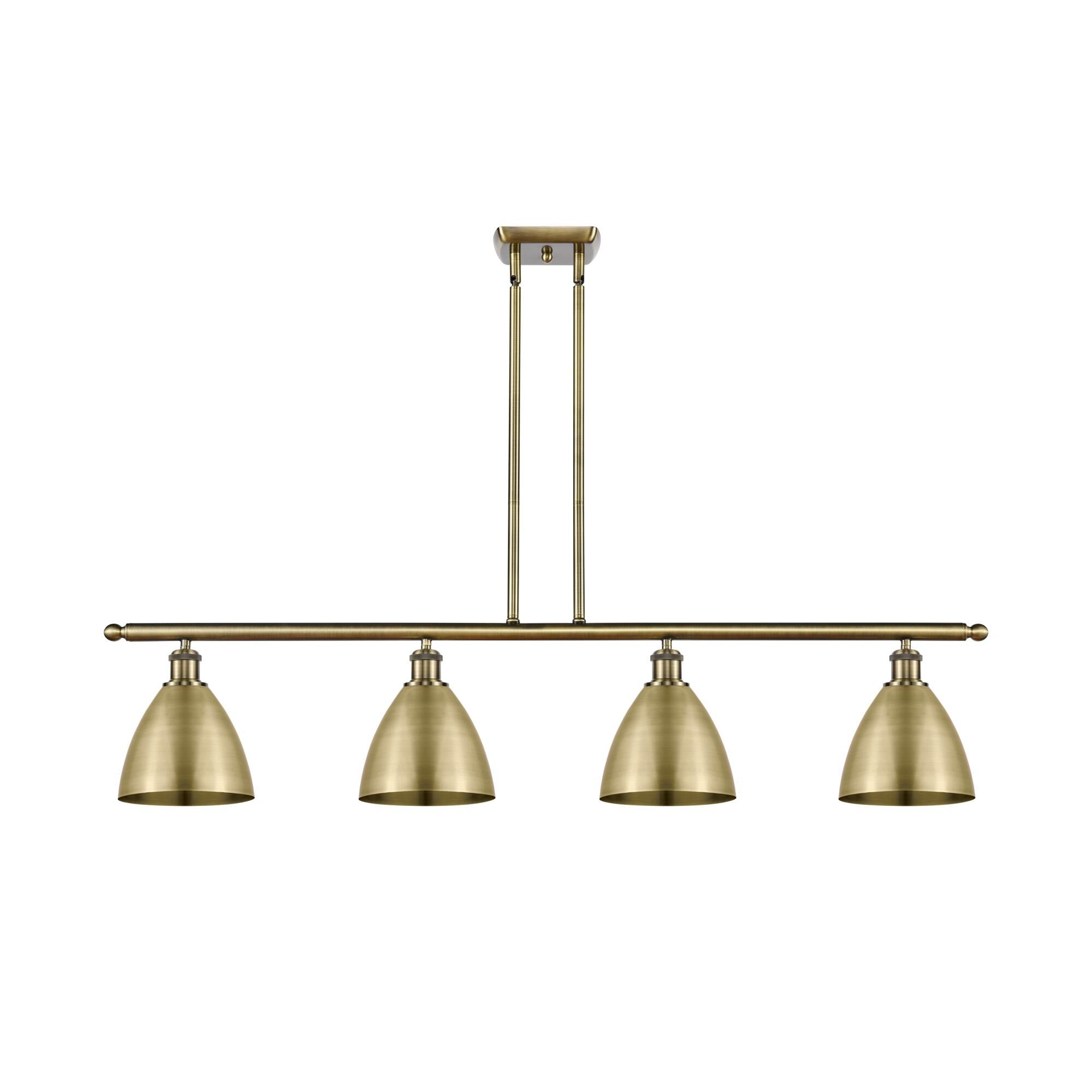 Shown in Antique Brass finish and Antique Brass Ballston Dome shade