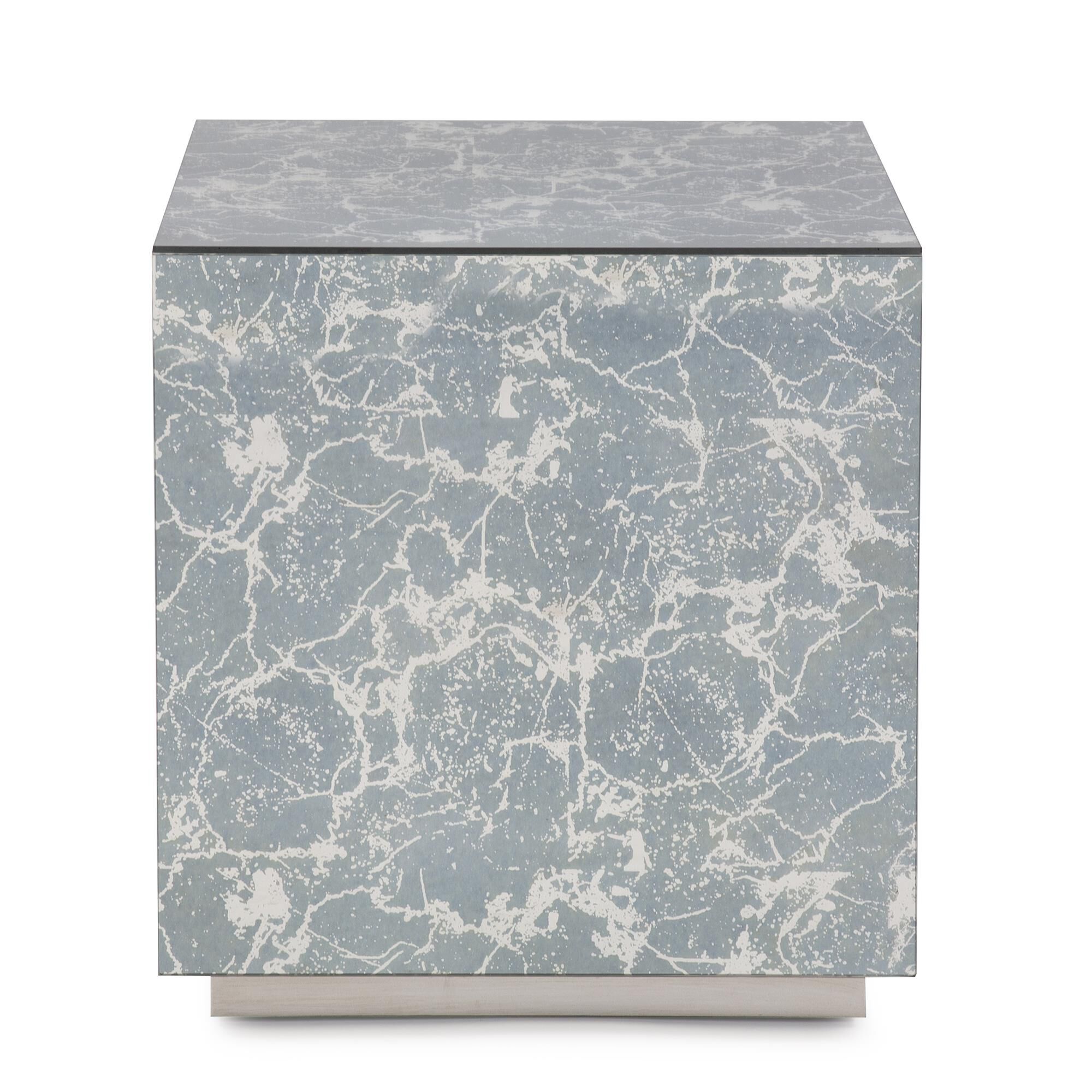 Shown in Antiqued Marbled Glass With Antique Silver Trim finish
