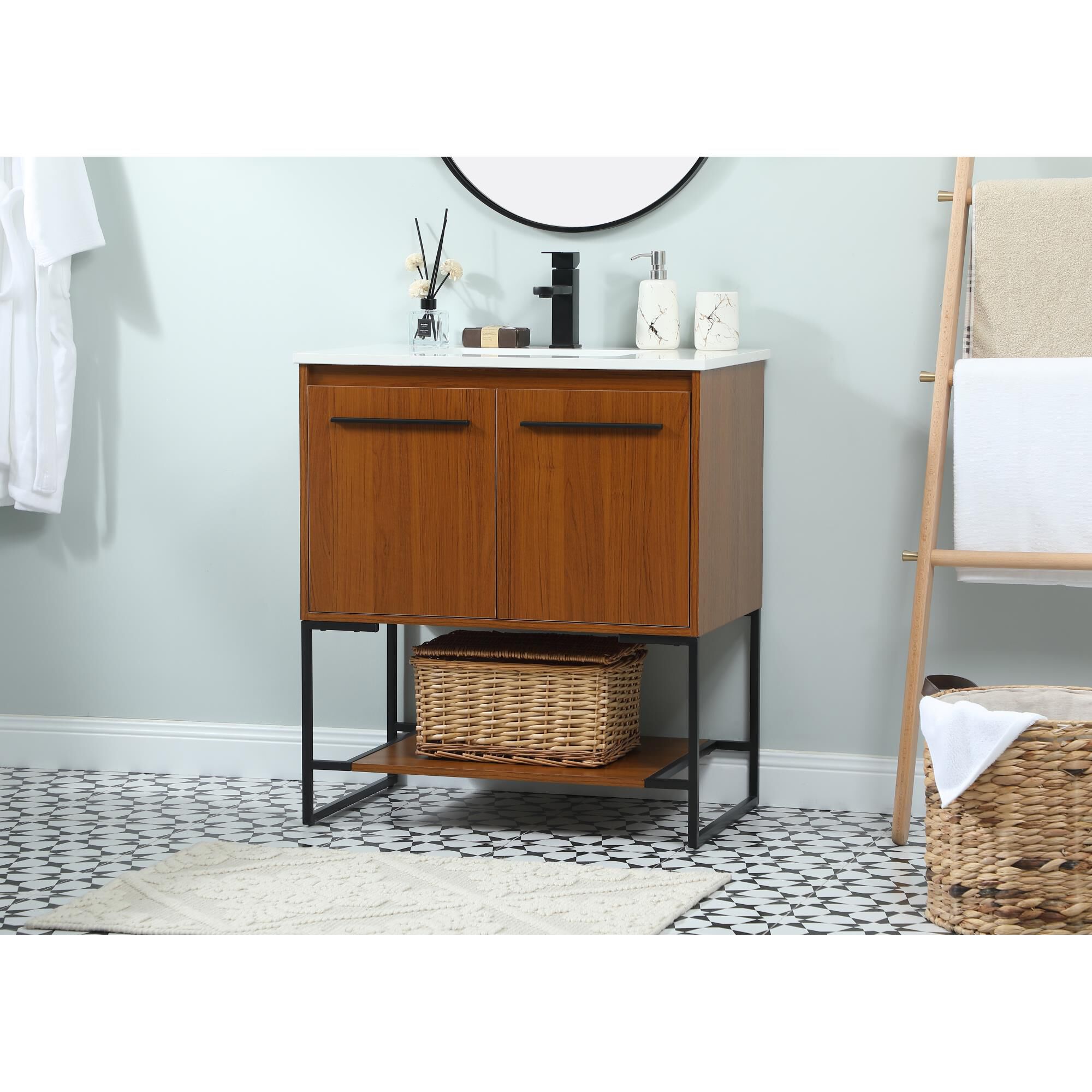 Shown in Teak finish