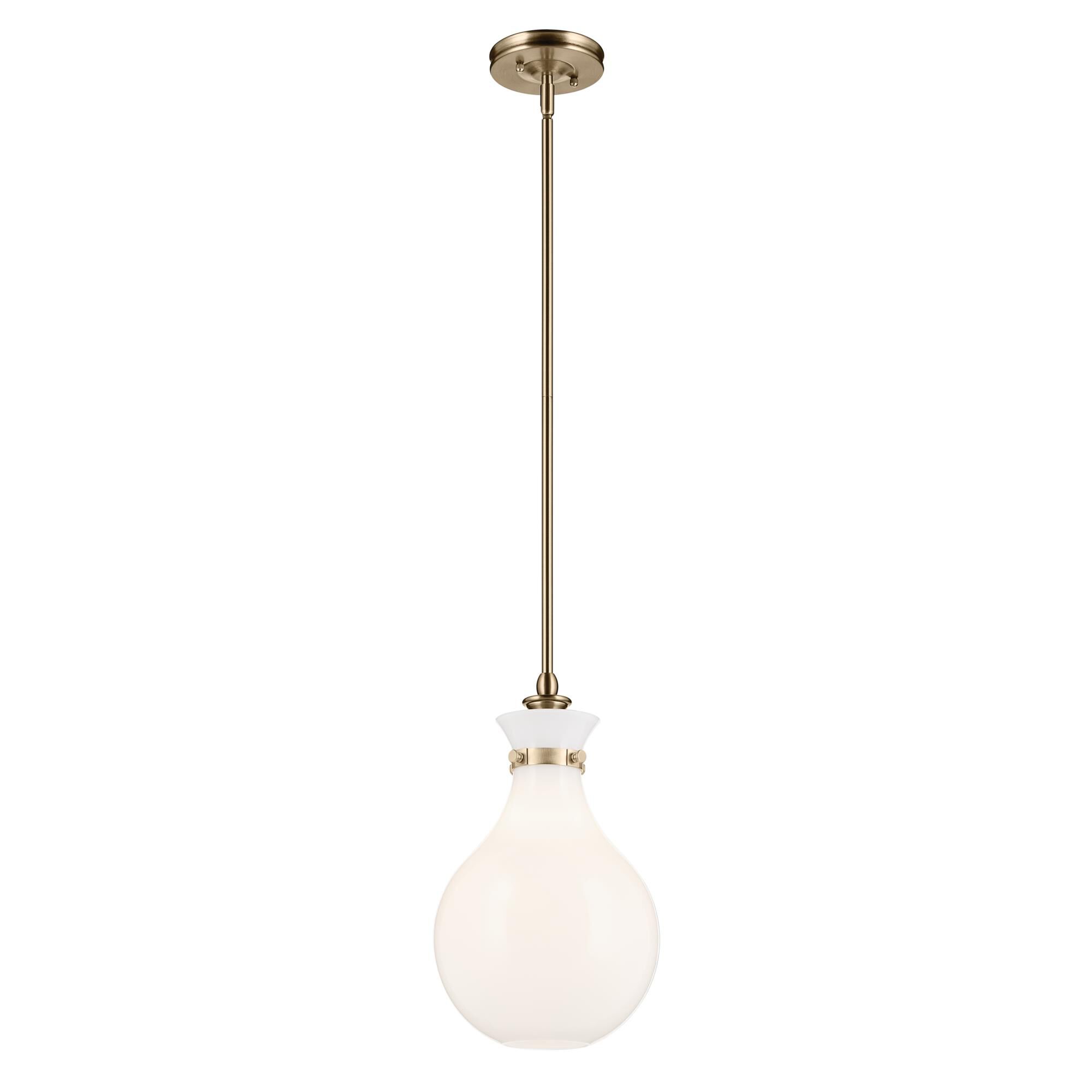 Shown in Champagne Bronze finish and Opal glass