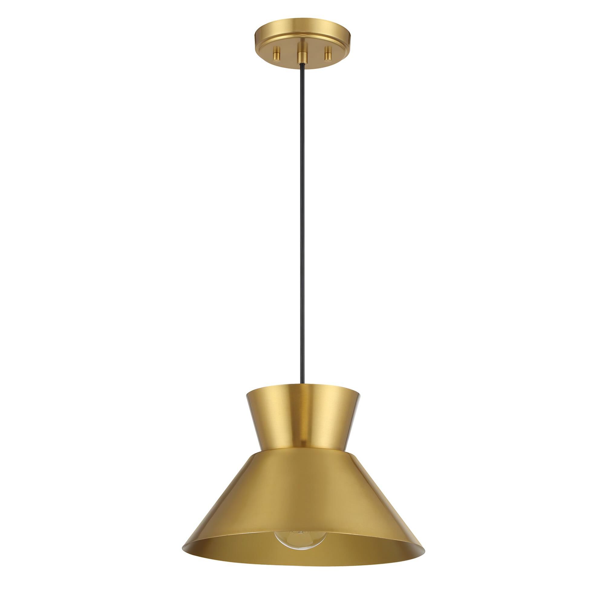 Shown in Natural Brass finish and Metal shade