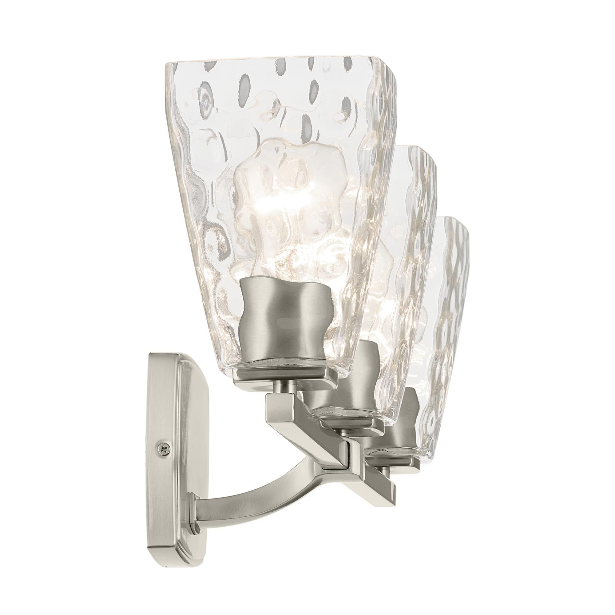 Shown in Brushed Nickel finish and Clear Water glass