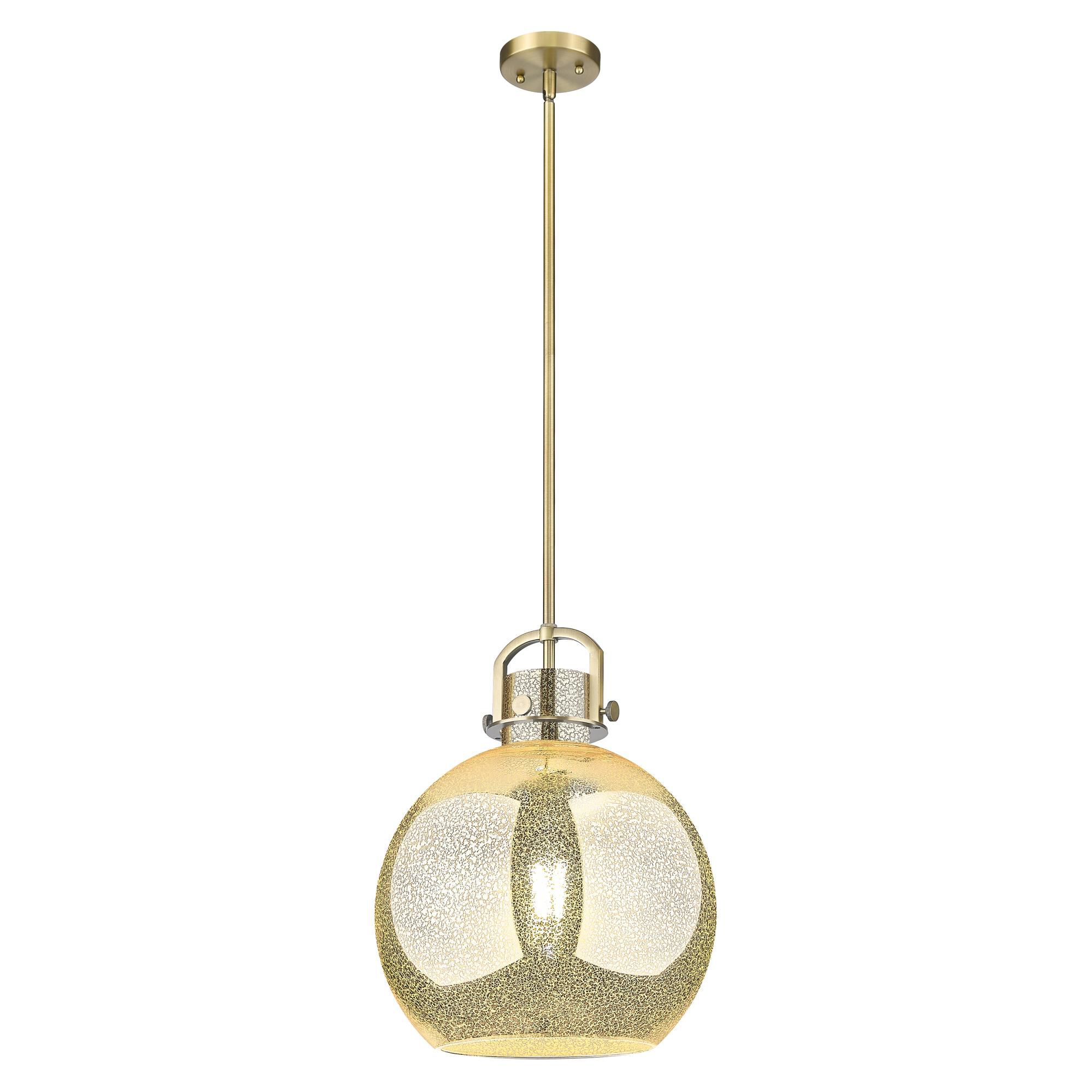 Shown in Brushed Brass finish and Mercury shade