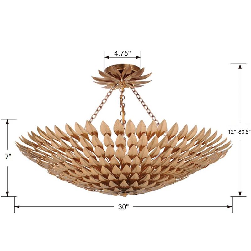 Broche 30 Inch 8 Light Chandelier by Crystorama