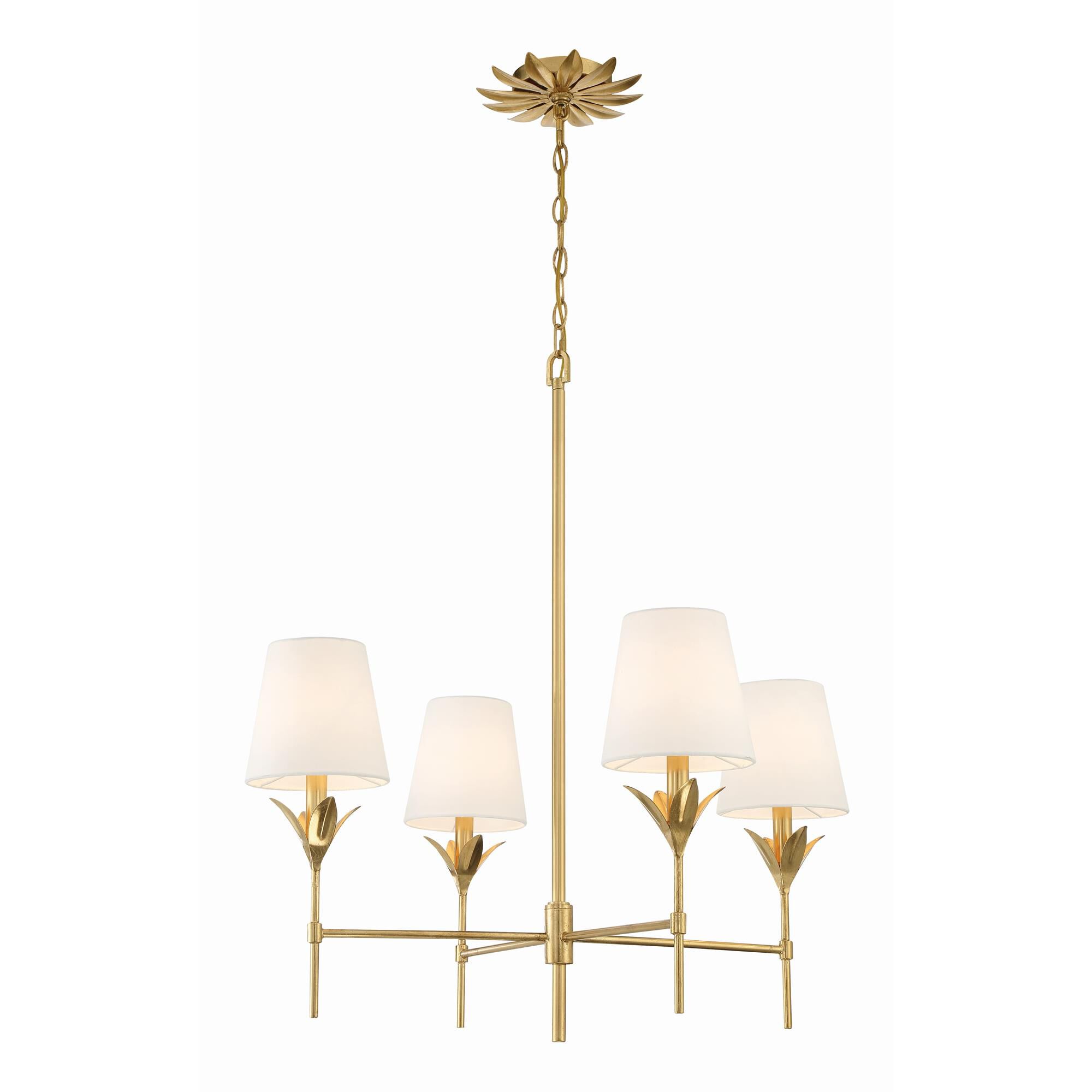 Shown in Antique Gold finish and Silk glass and Silk shade