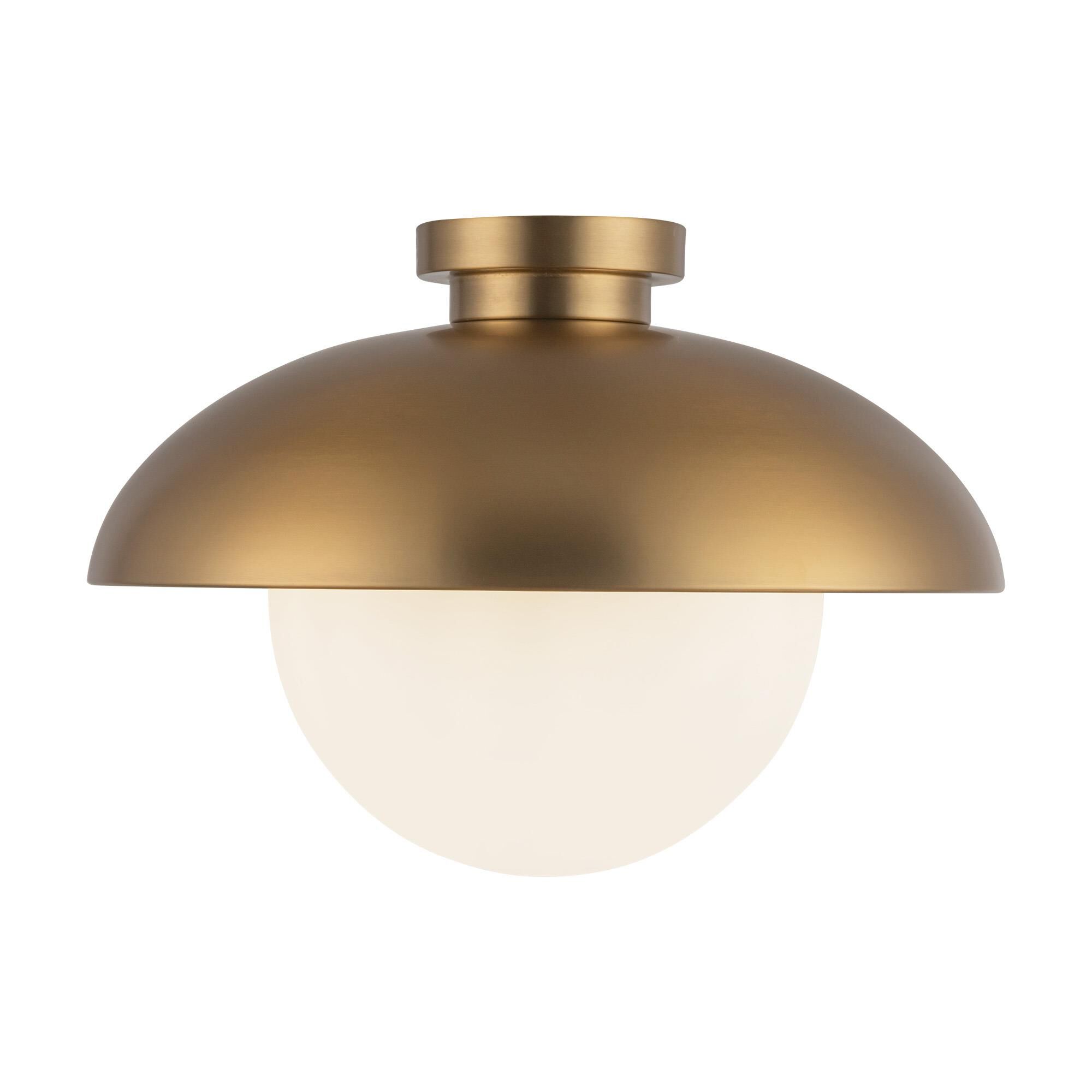 Shown in Aged Gold finish and Opal Matte glass
