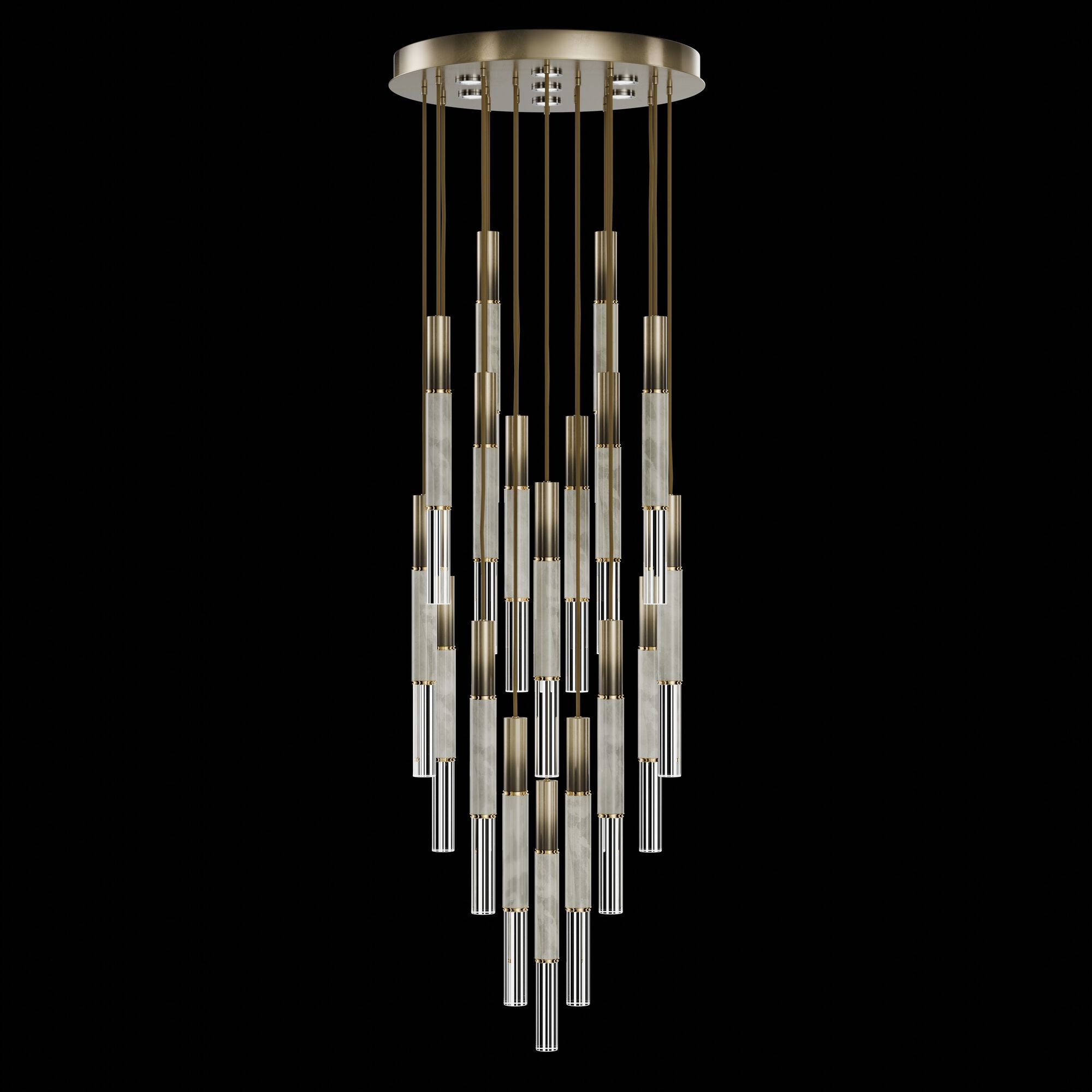Shown in Bronze finish and True crystal and False glass