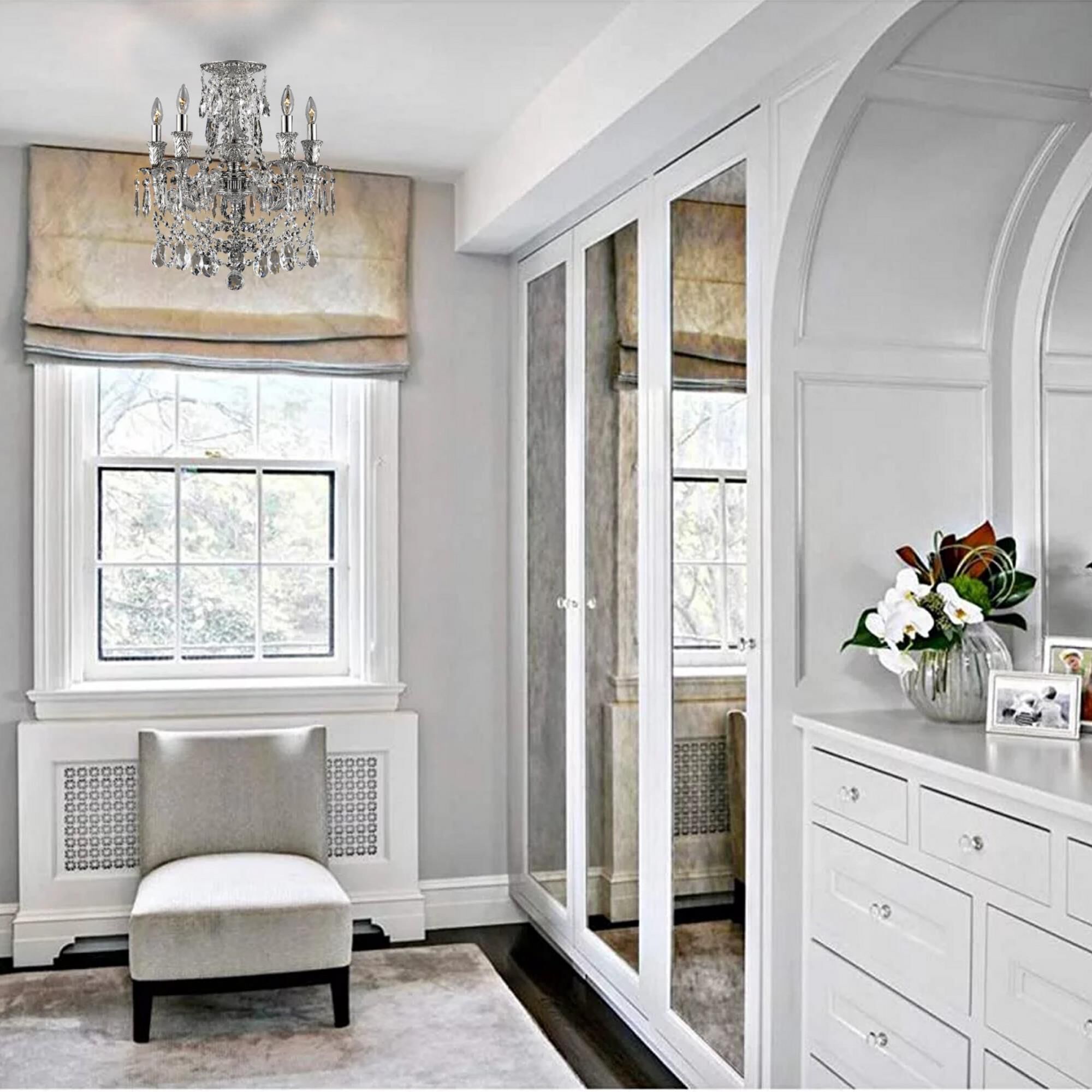 Shown in Silver finish and Precision Clear Oval and Spire crystal