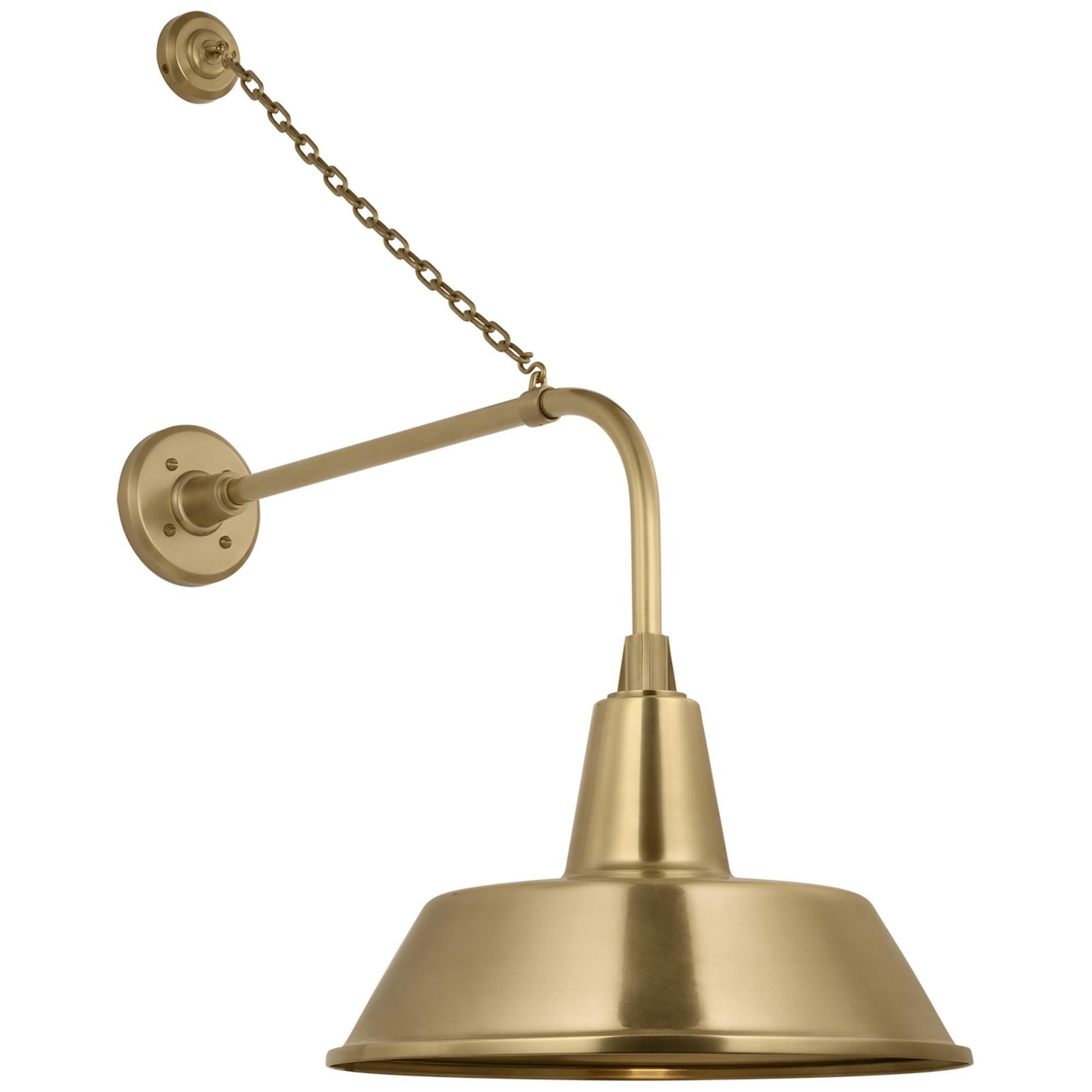 Shown in Hand-Rubbed Antique Brass finish and Gold shade